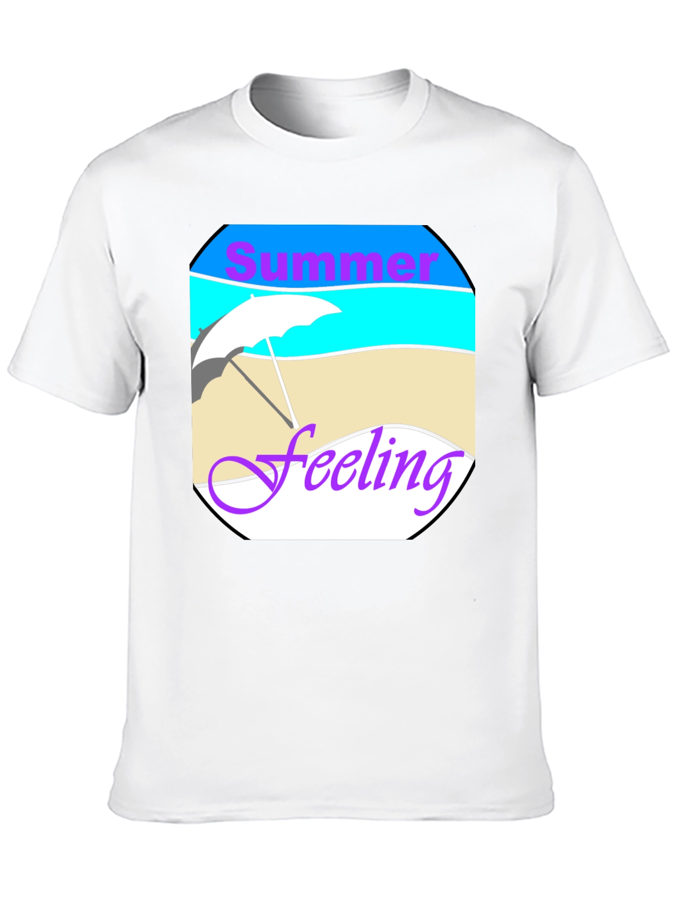 Summer Feeling Graphic Tee - Black Cotton T-Shirt