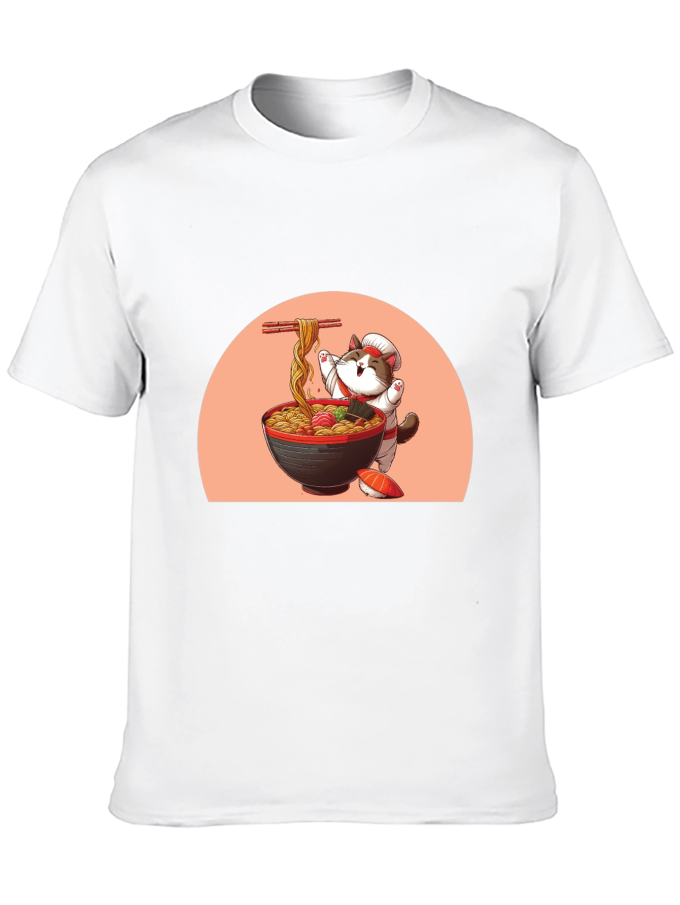 Ramen Cat Graphic Tee - Cute Anime T-Shirt
