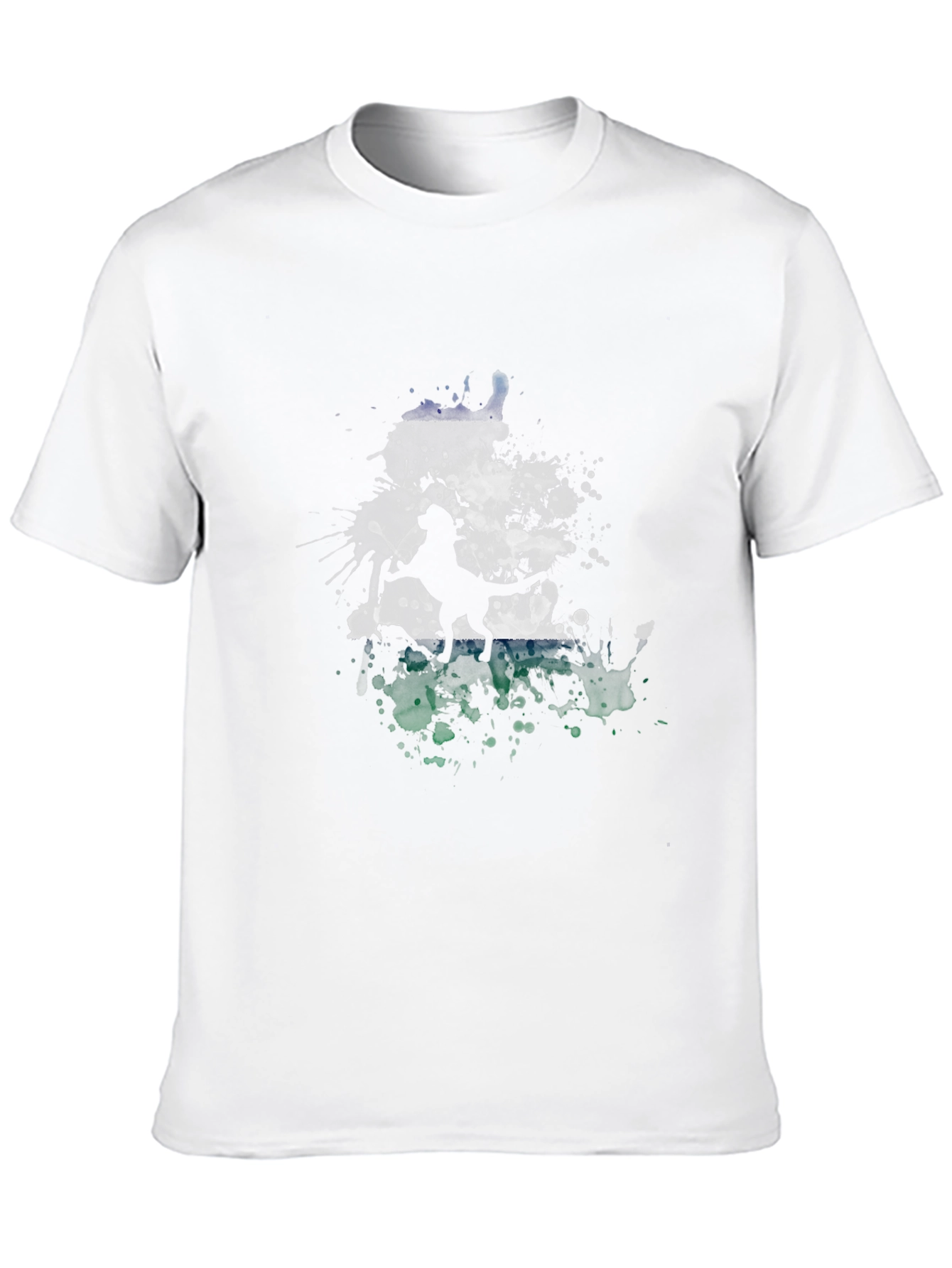 Abstract Dog Graphic Print Mens Black Tee