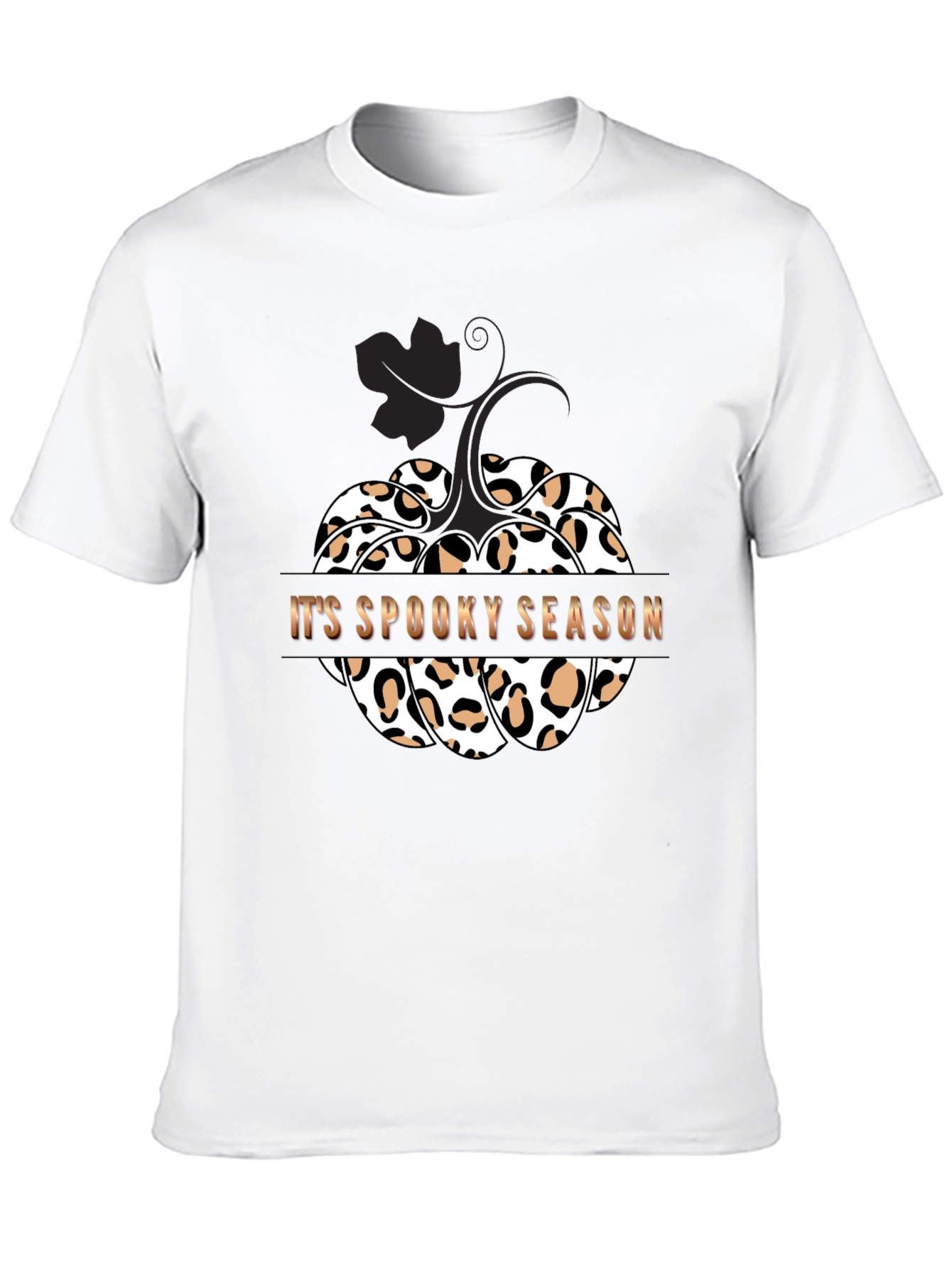 Spooky Season Leopard Print Pumpkin T-Shirt