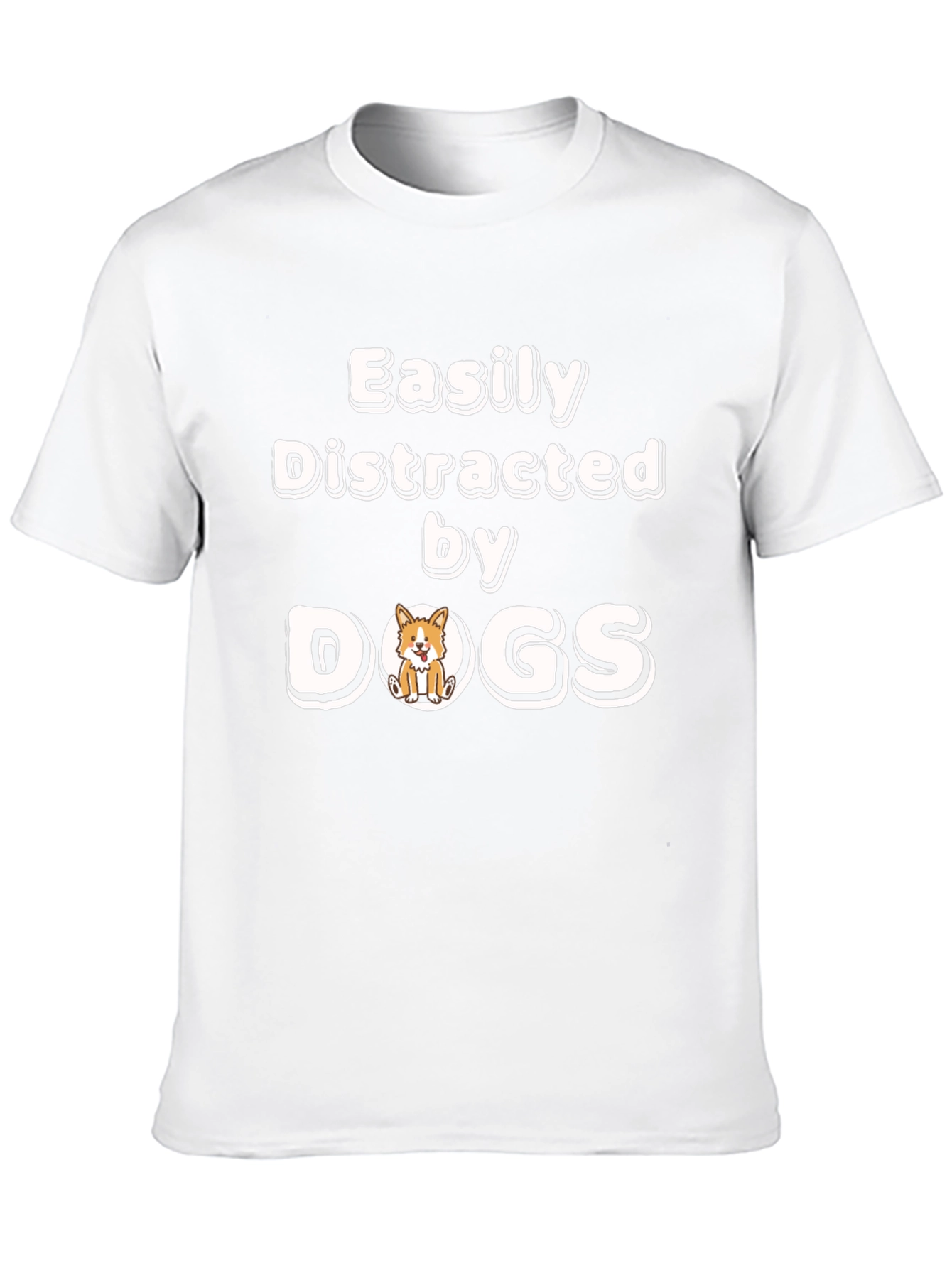 Easily Distracted By Dogs Funny Novelty T-Shirt