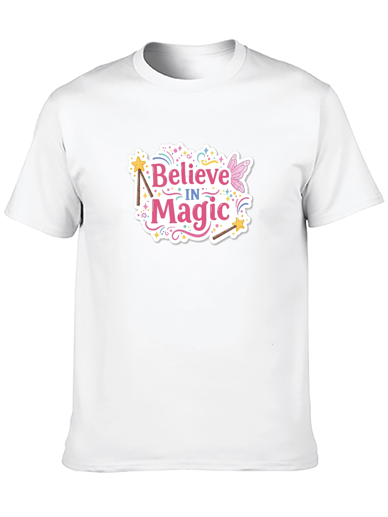 Believe in Magic Graphic Tee - Black Cotton T-Shirt