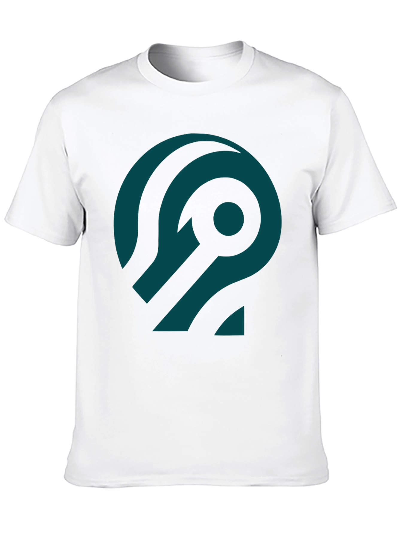 Abstract Teal Design Black T-Shirt