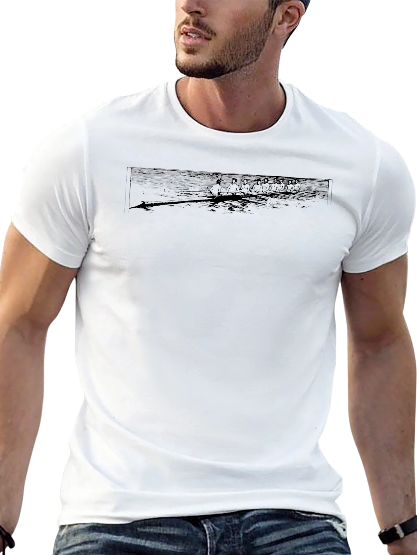 Rowing Team Graphic Tee - Classic Black T-Shirt
