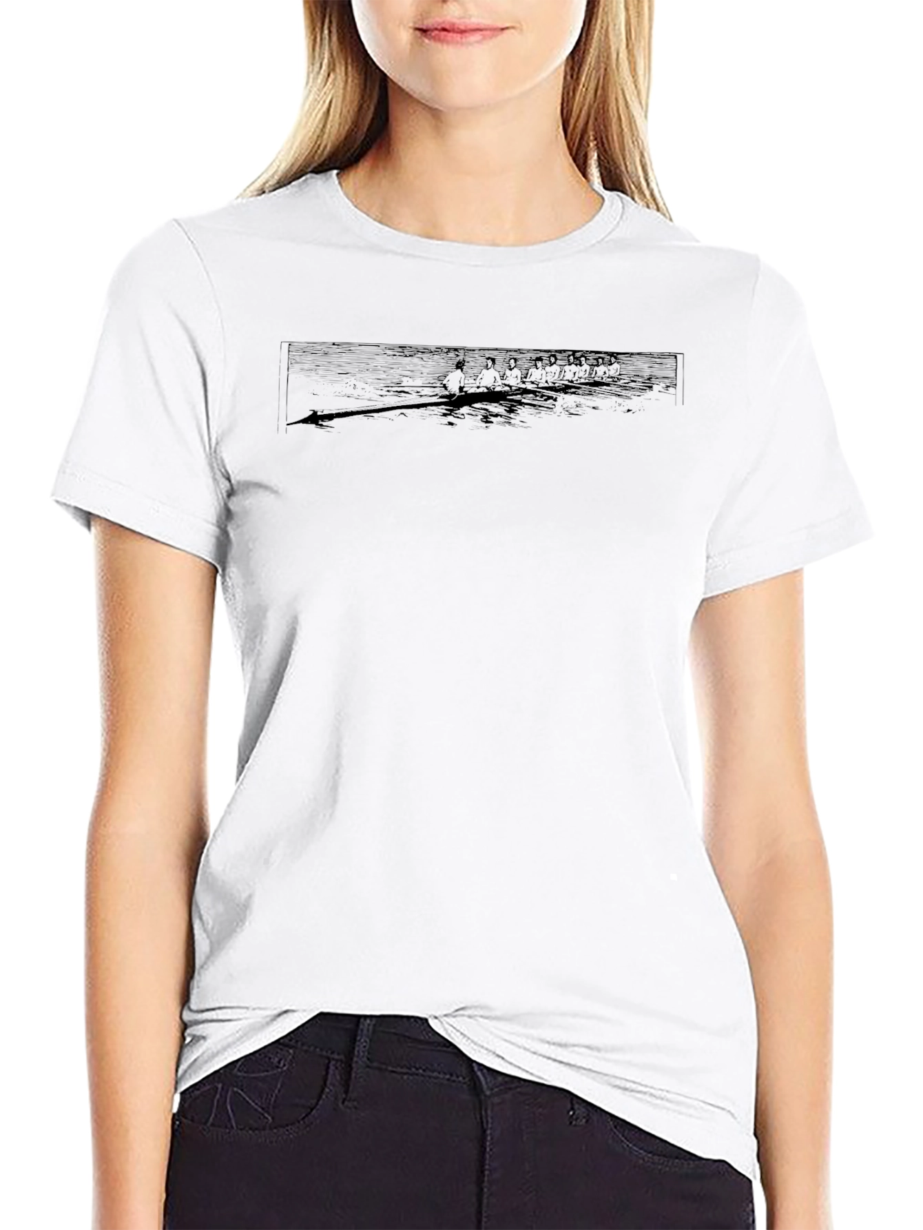 Rowing Team Graphic Tee - Classic Black T-Shirt