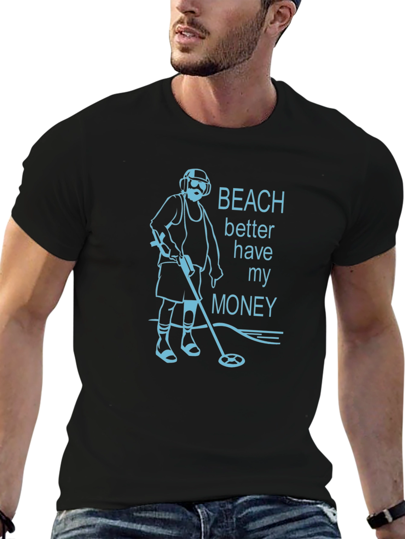Beach Better Have My Money Graphic Tee - Black