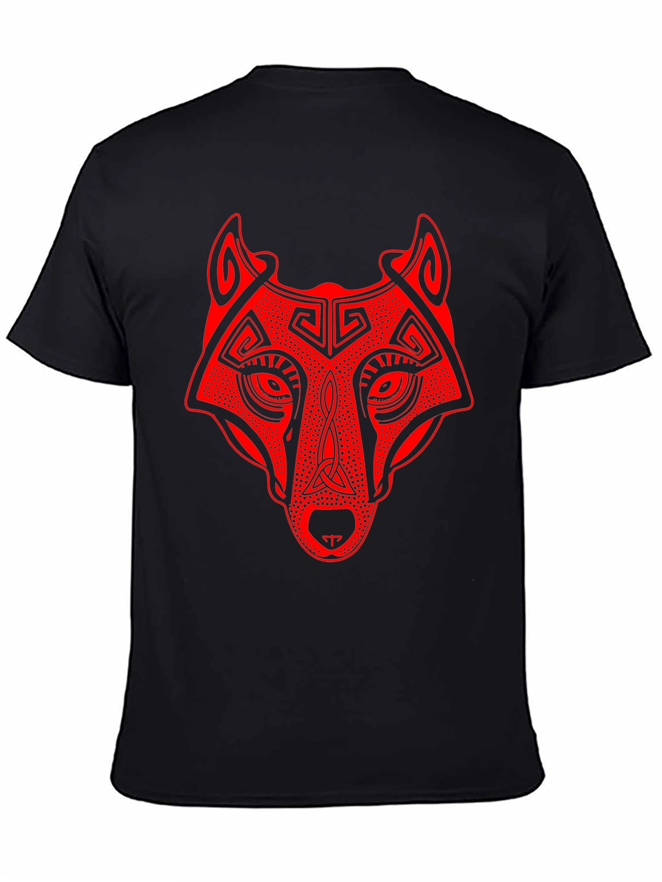 Wolf Graphic Print Tee - Black