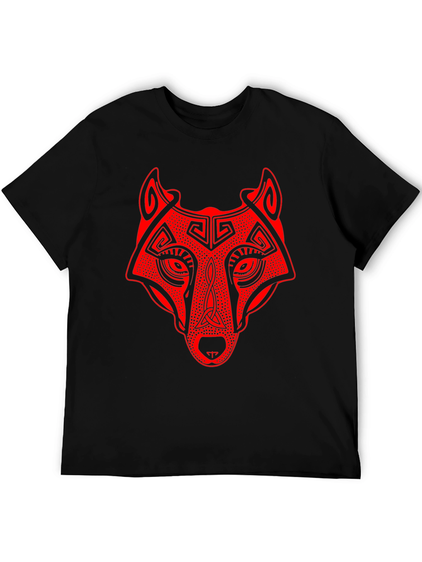 Wolf Graphic Print Tee - Black