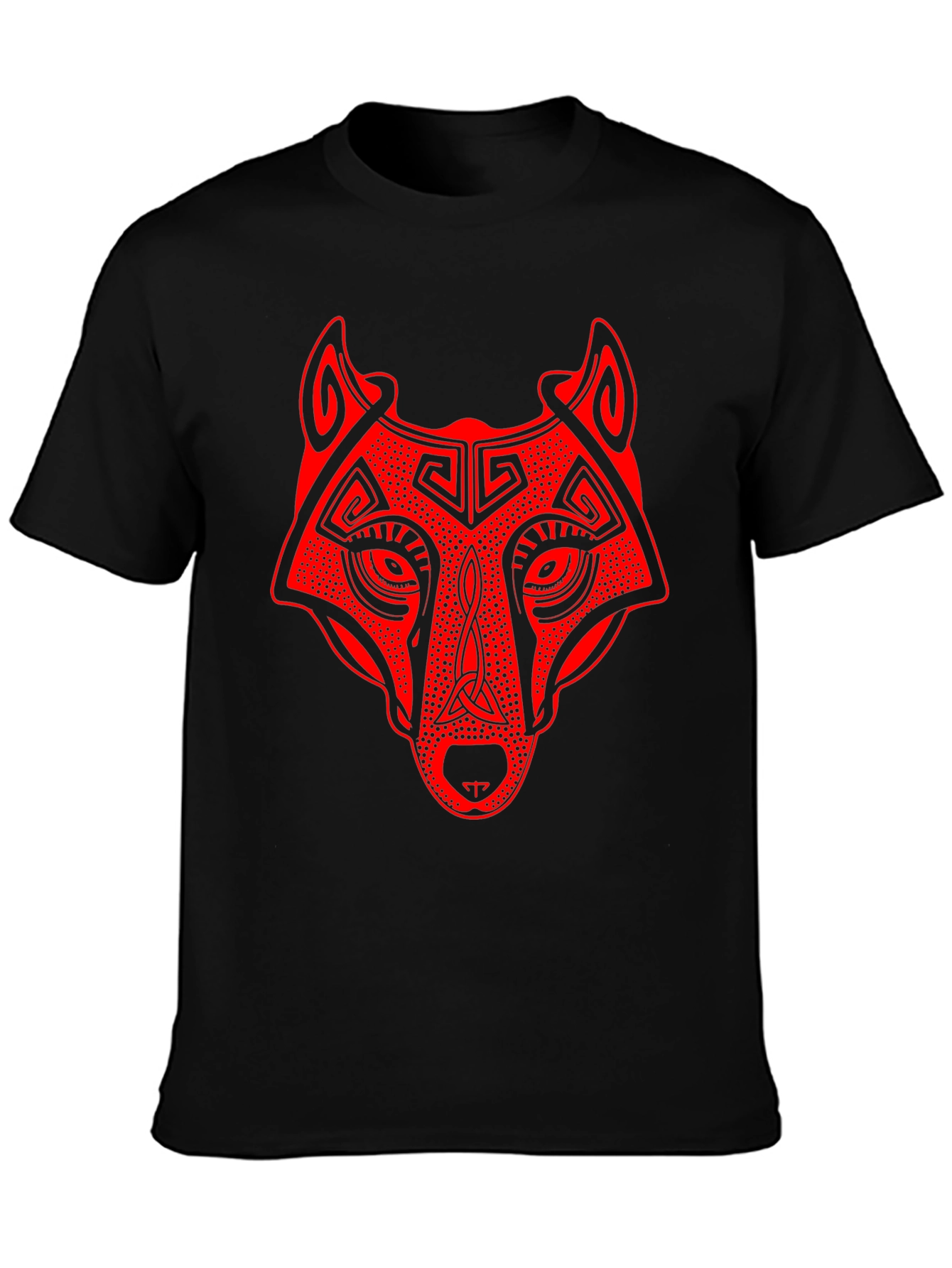 Wolf Graphic Print Tee - Black