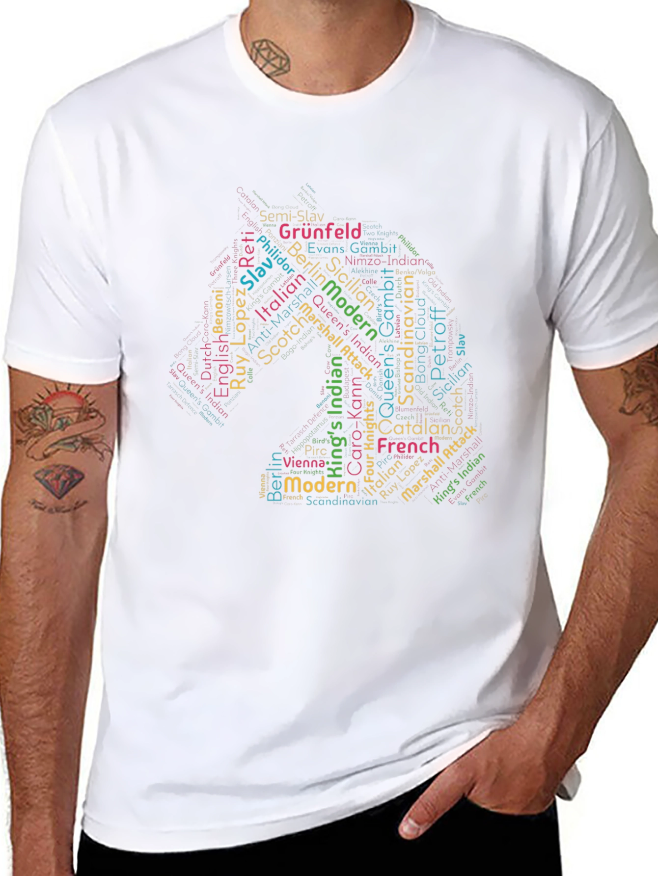Chess Openings Word Art T-Shirt