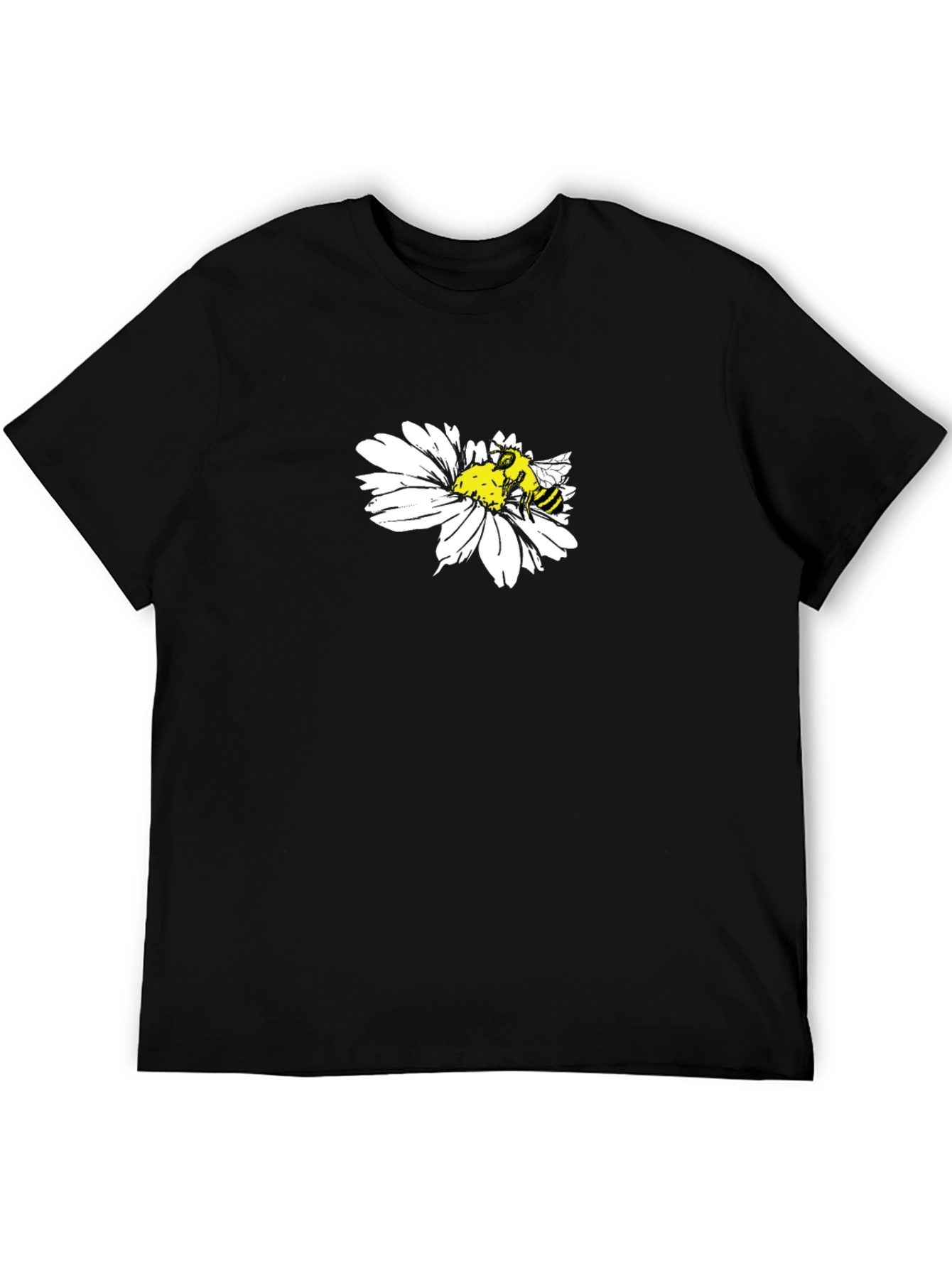Bee on Daisy Graphic T-Shirt - Black
