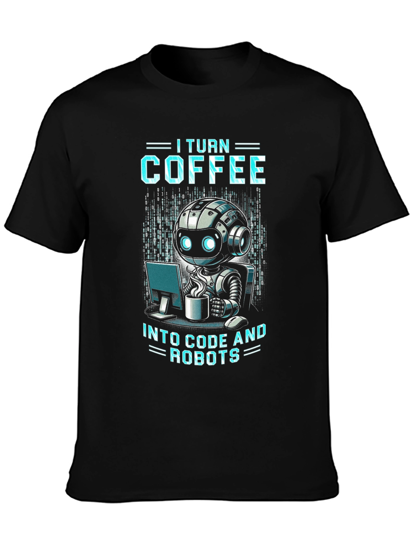 Coffee to Code Robot Programmer T-Shirt
