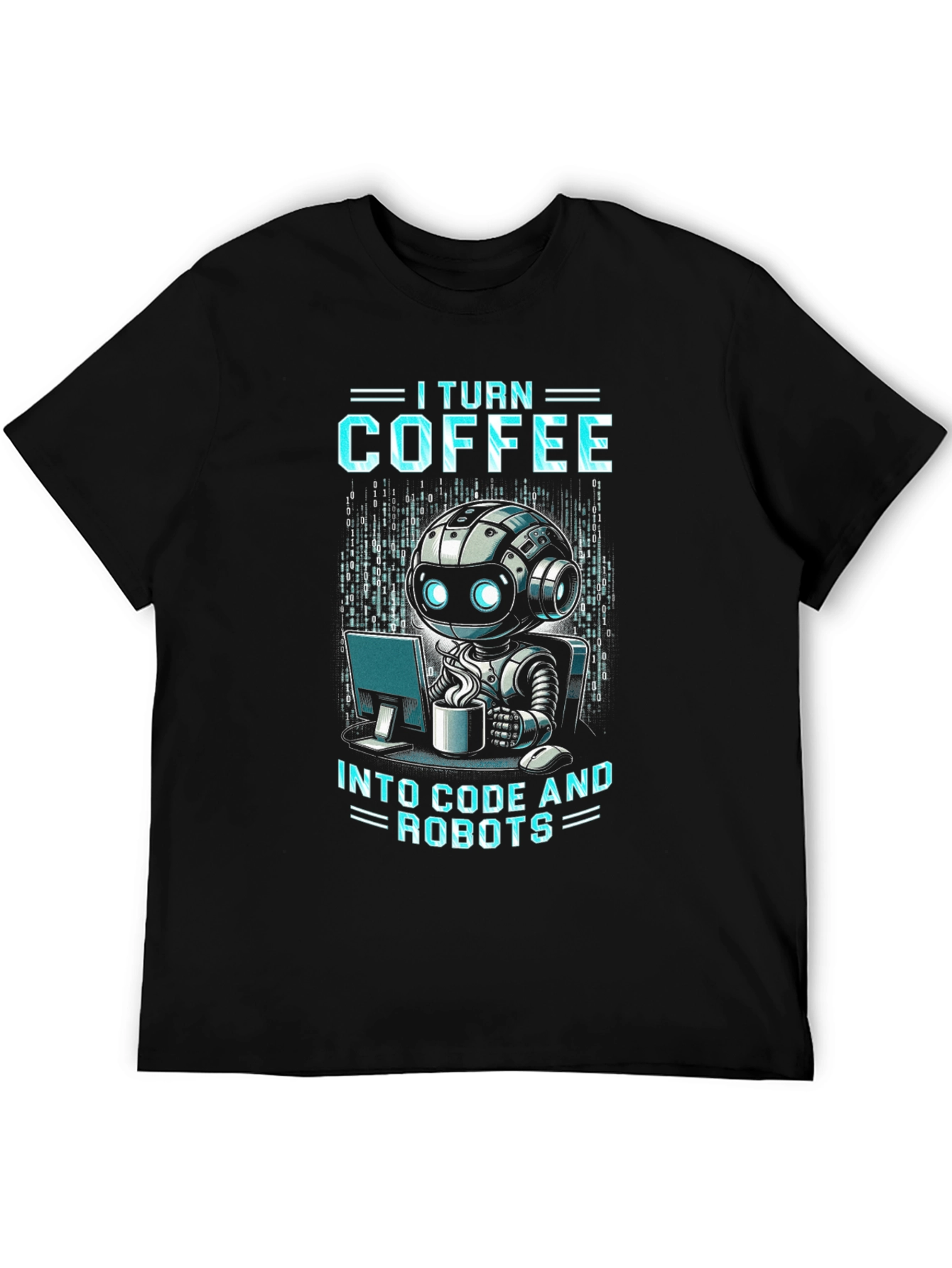 Coffee to Code Robot Programmer T-Shirt