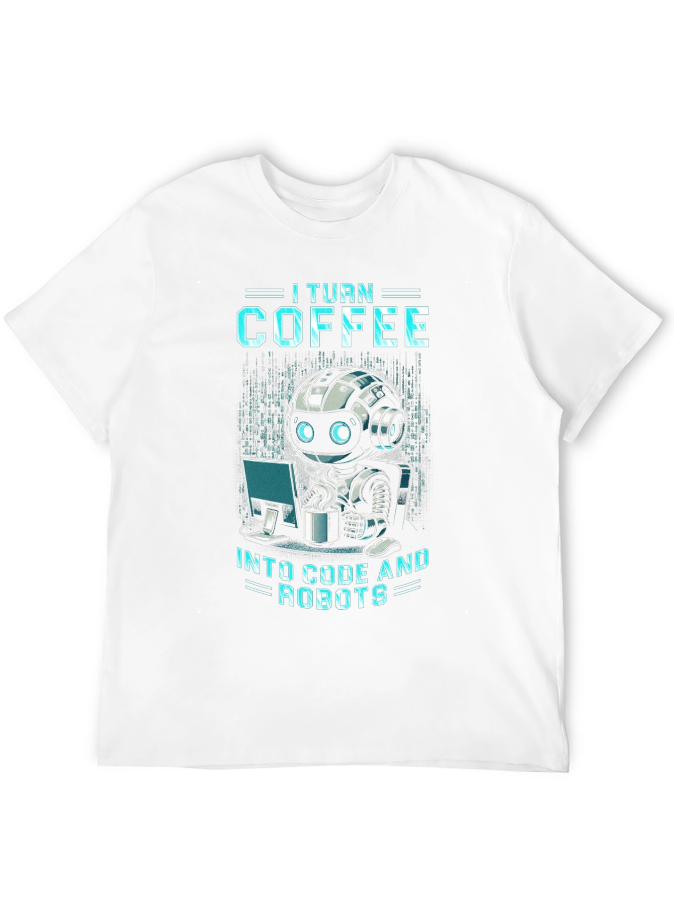 Coffee to Code Robot Programmer T-Shirt