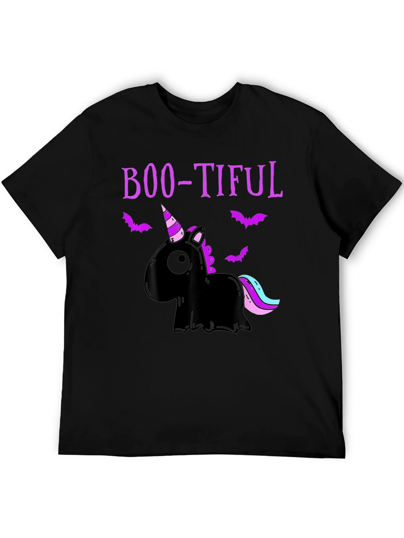 Boo-tiful Black Unicorn Halloween T-Shirt