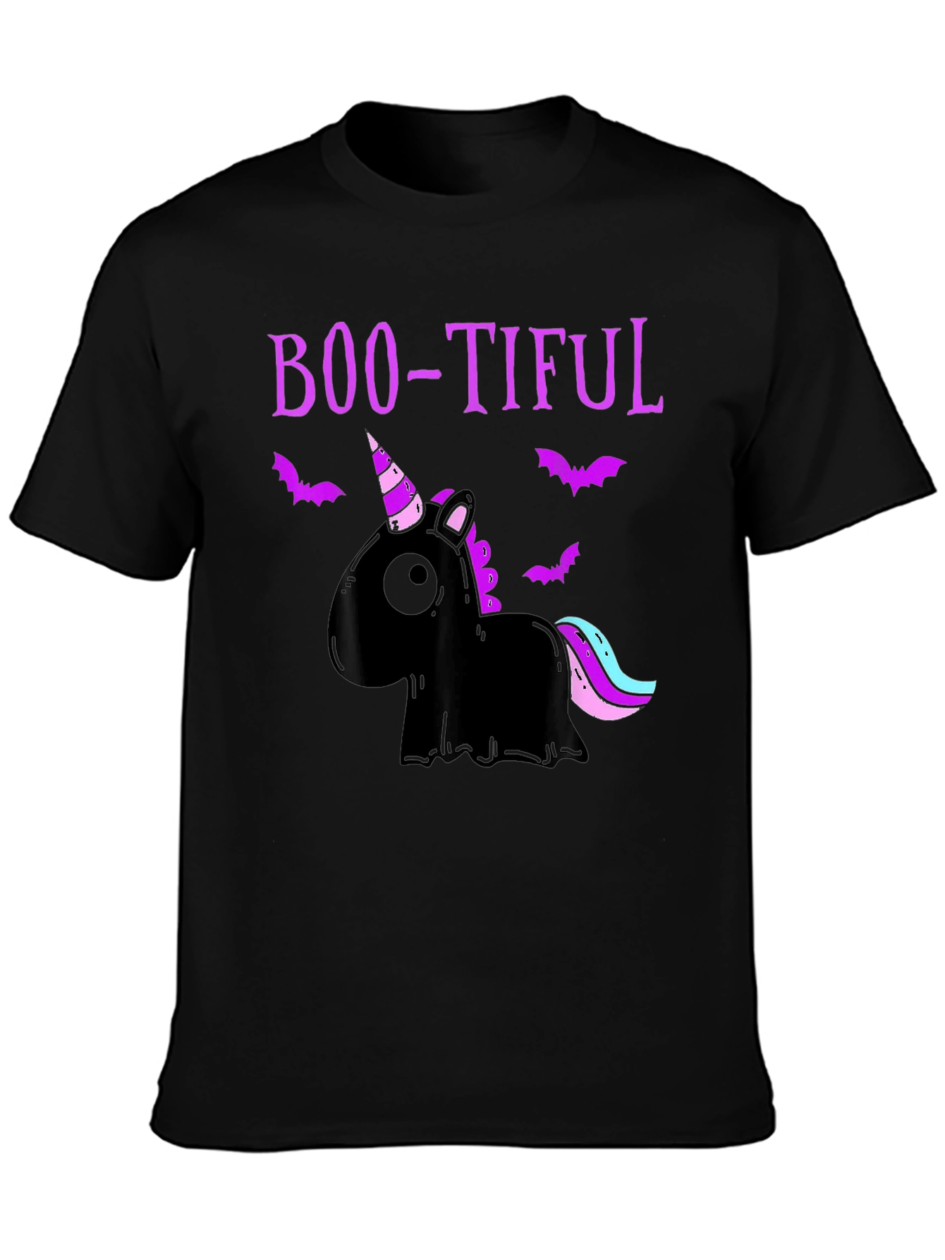 Boo-tiful Black Unicorn Halloween T-Shirt