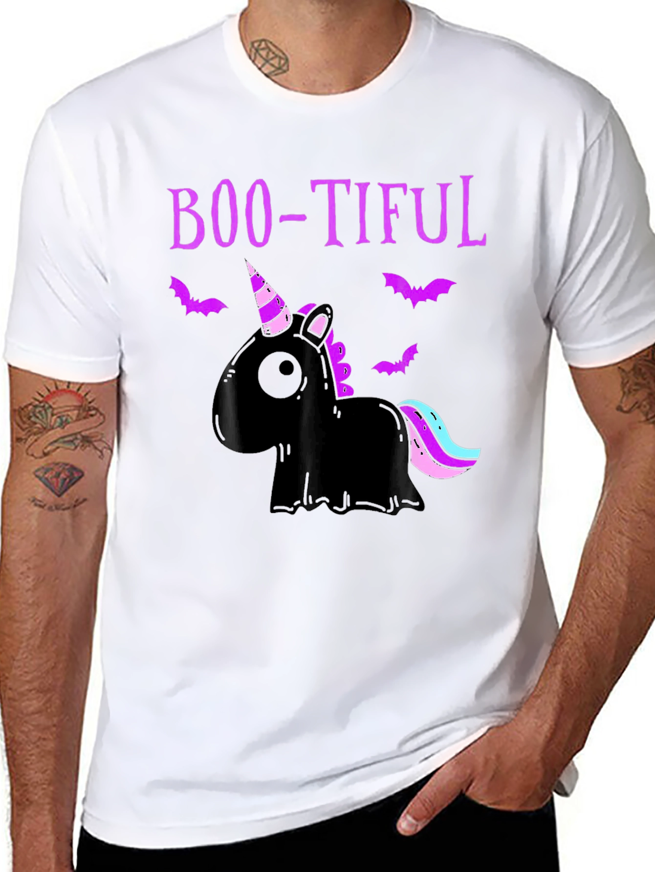 Boo-tiful Black Unicorn Halloween T-Shirt
