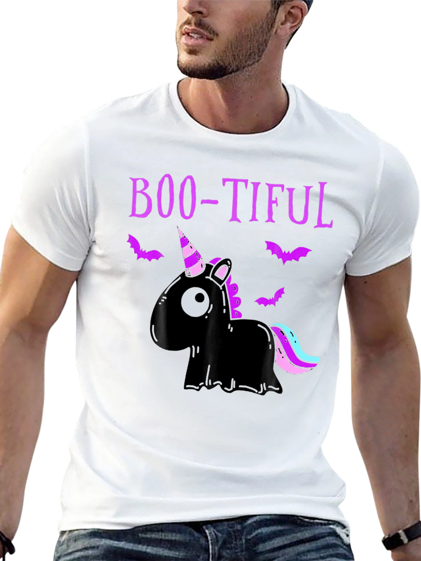 Boo-tiful Black Unicorn Halloween T-Shirt