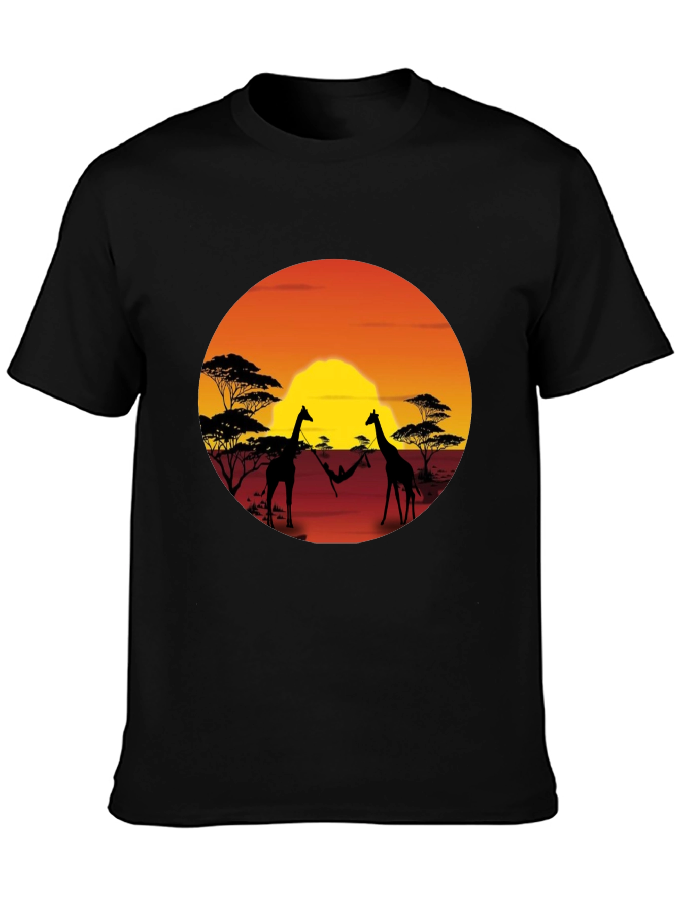 African Sunset Giraffe T-Shirt