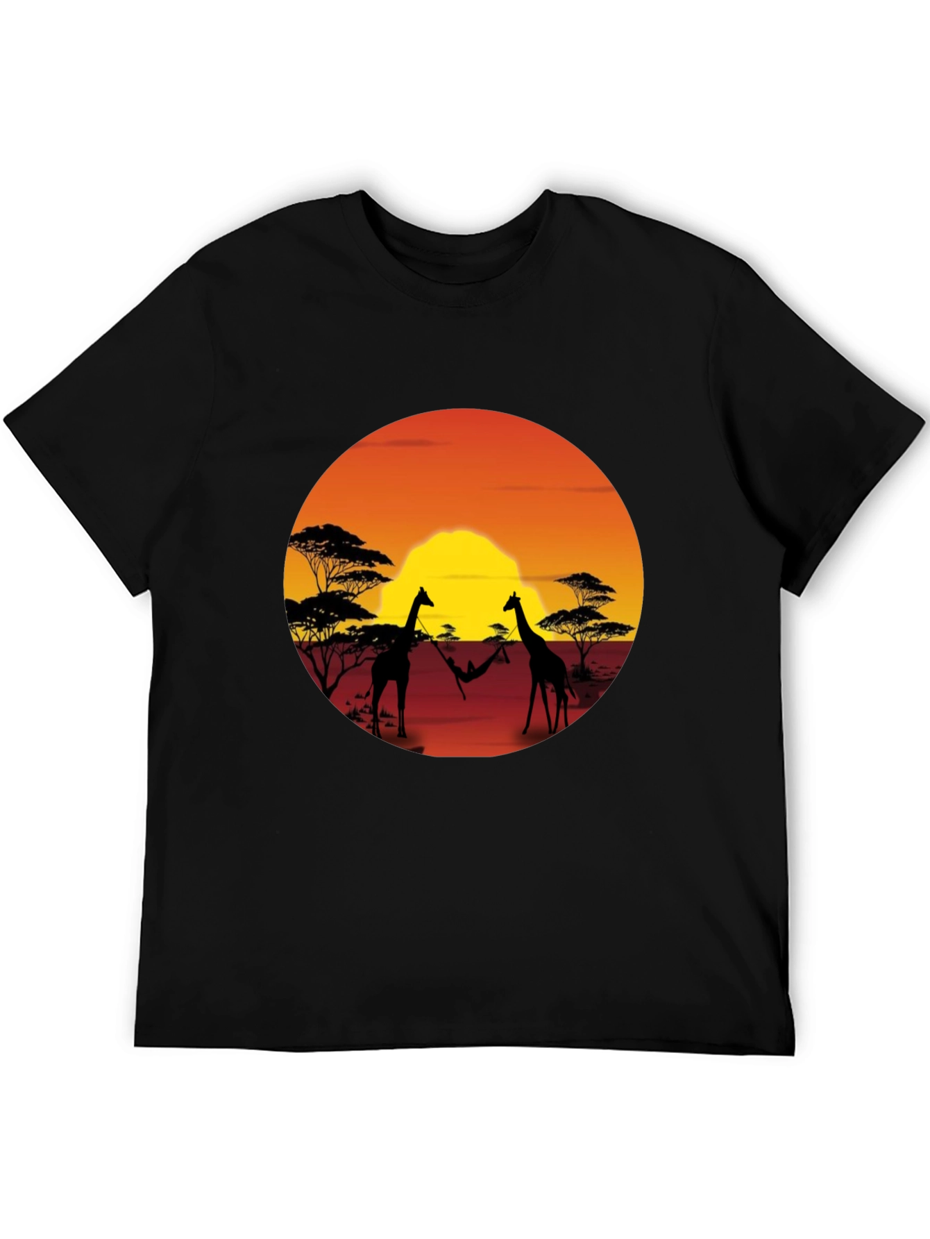 African Sunset Giraffe T-Shirt