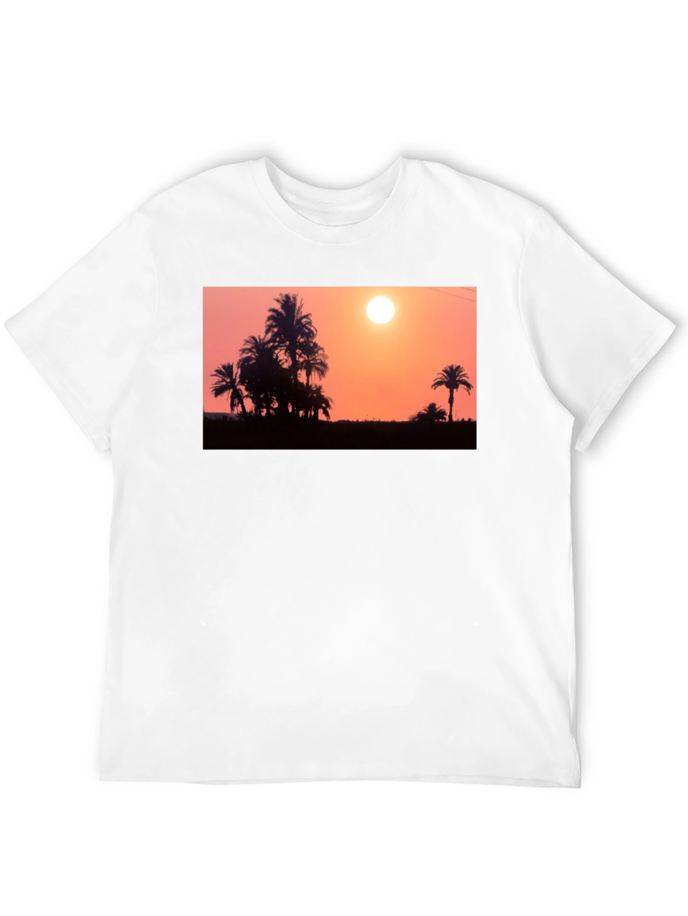 Sunset Palm Tree T-Shirt - Black