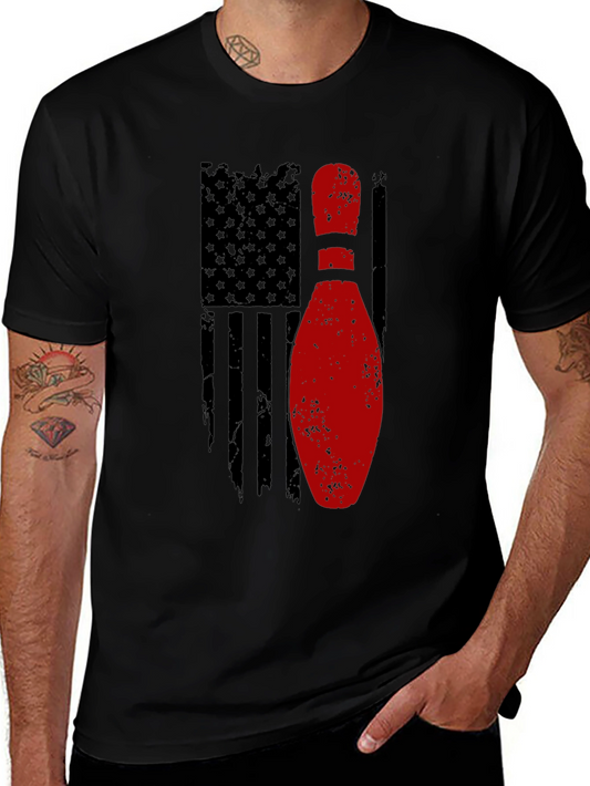 Bowling Pin Flag Graphic Tee - American Pride