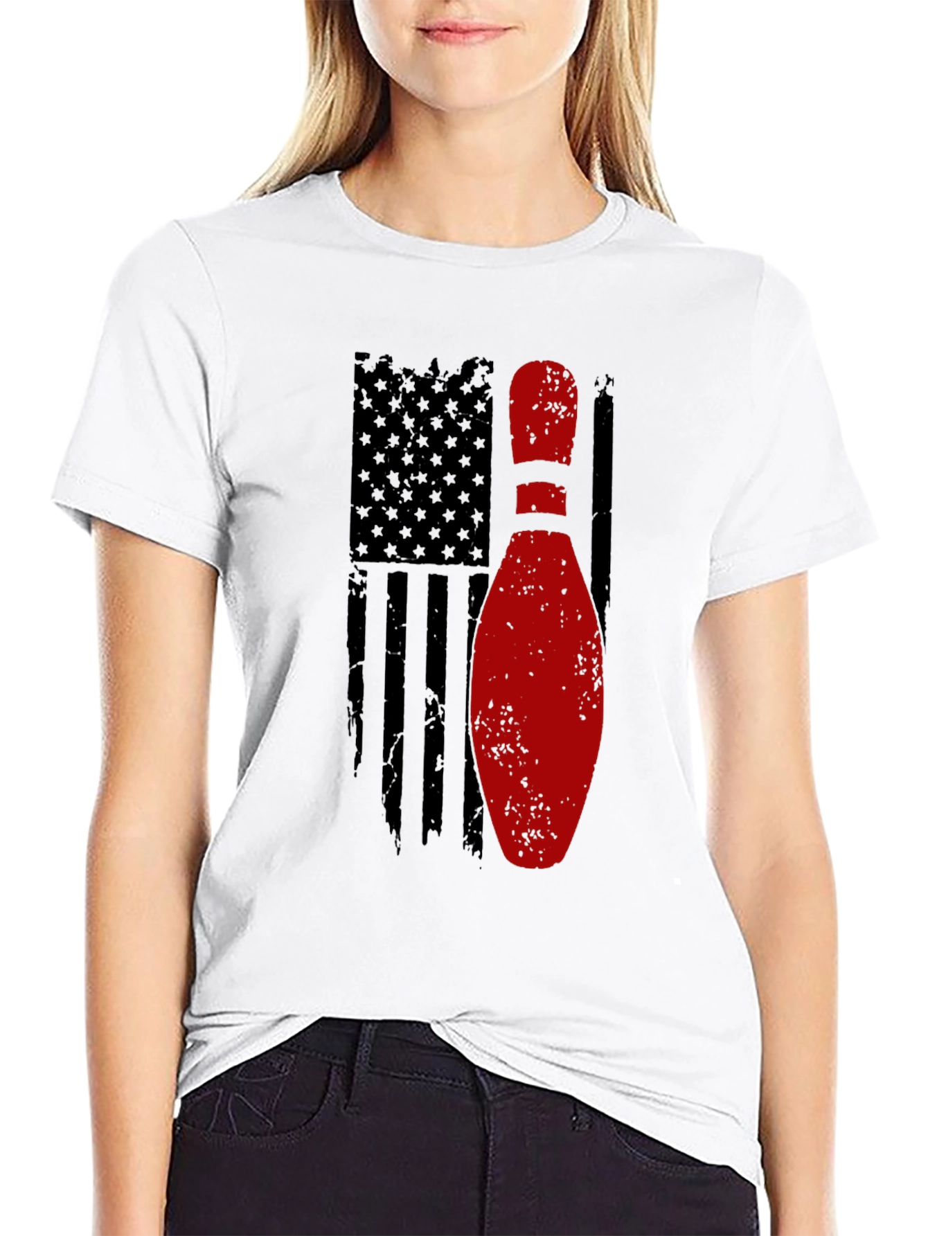 Bowling Pin Flag Graphic Tee - American Pride