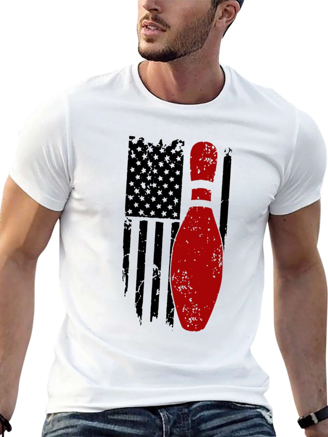 Bowling Pin Flag Graphic Tee - American Pride