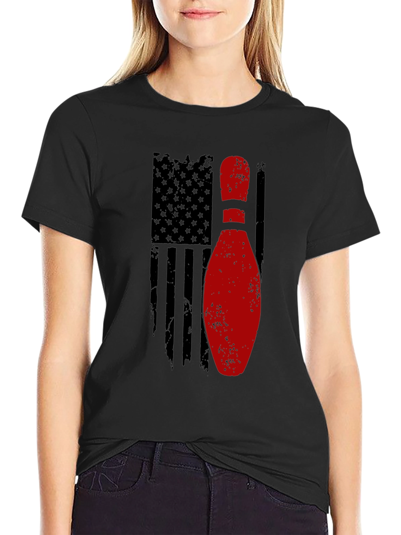 Bowling Pin Flag Graphic Tee - American Pride