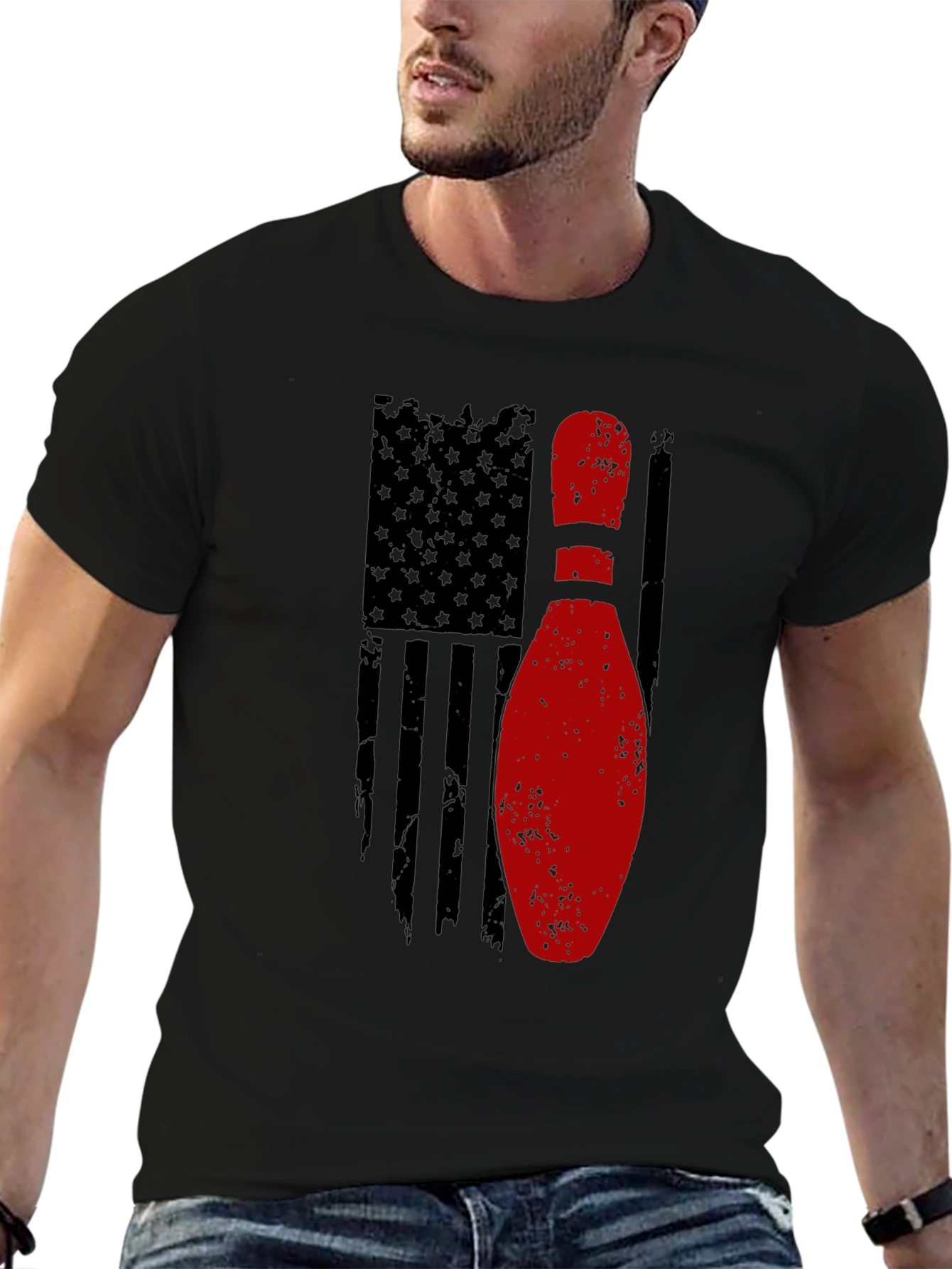 Bowling Pin Flag Graphic Tee - American Pride
