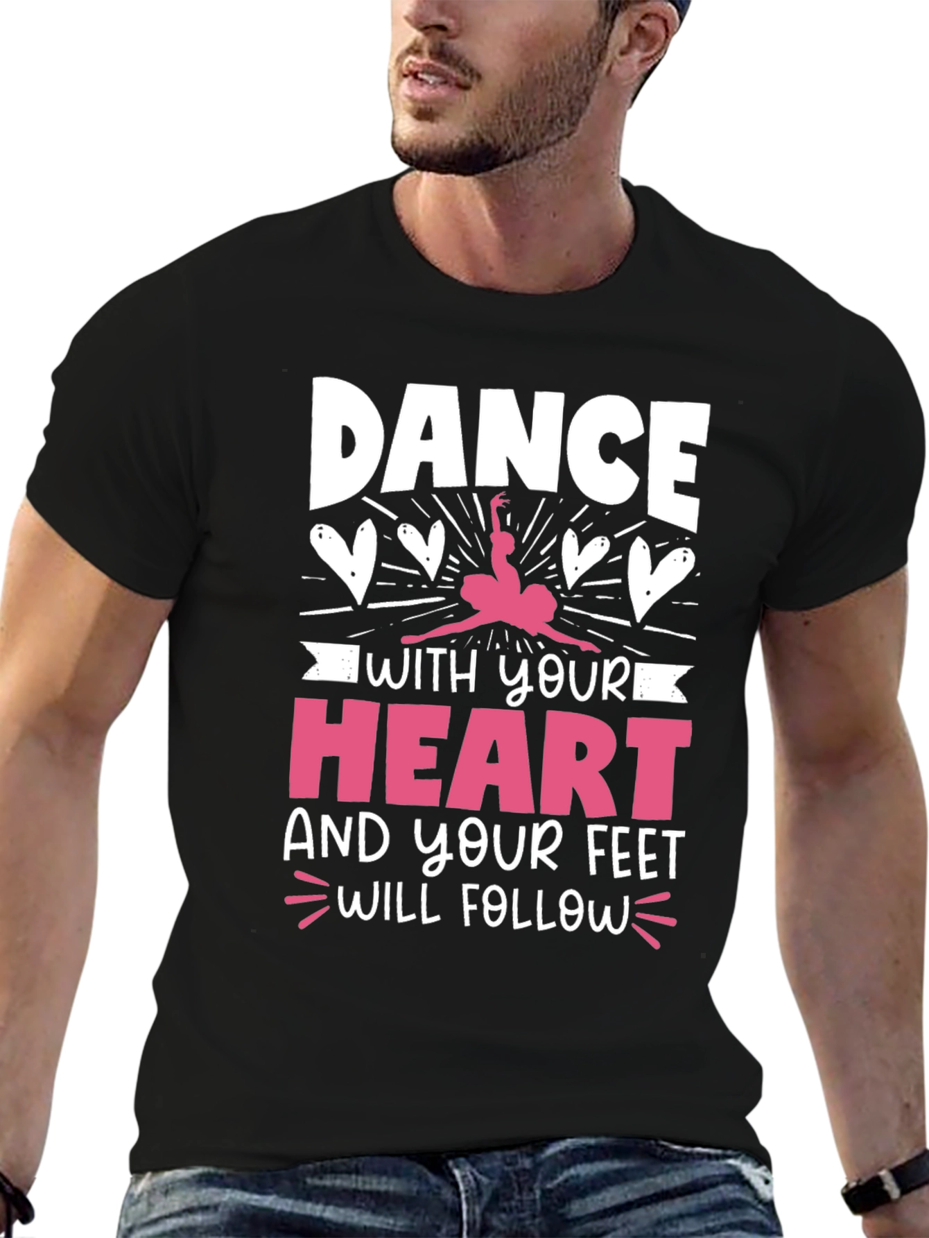 Dance with Your Heart Graphic Tee - Black