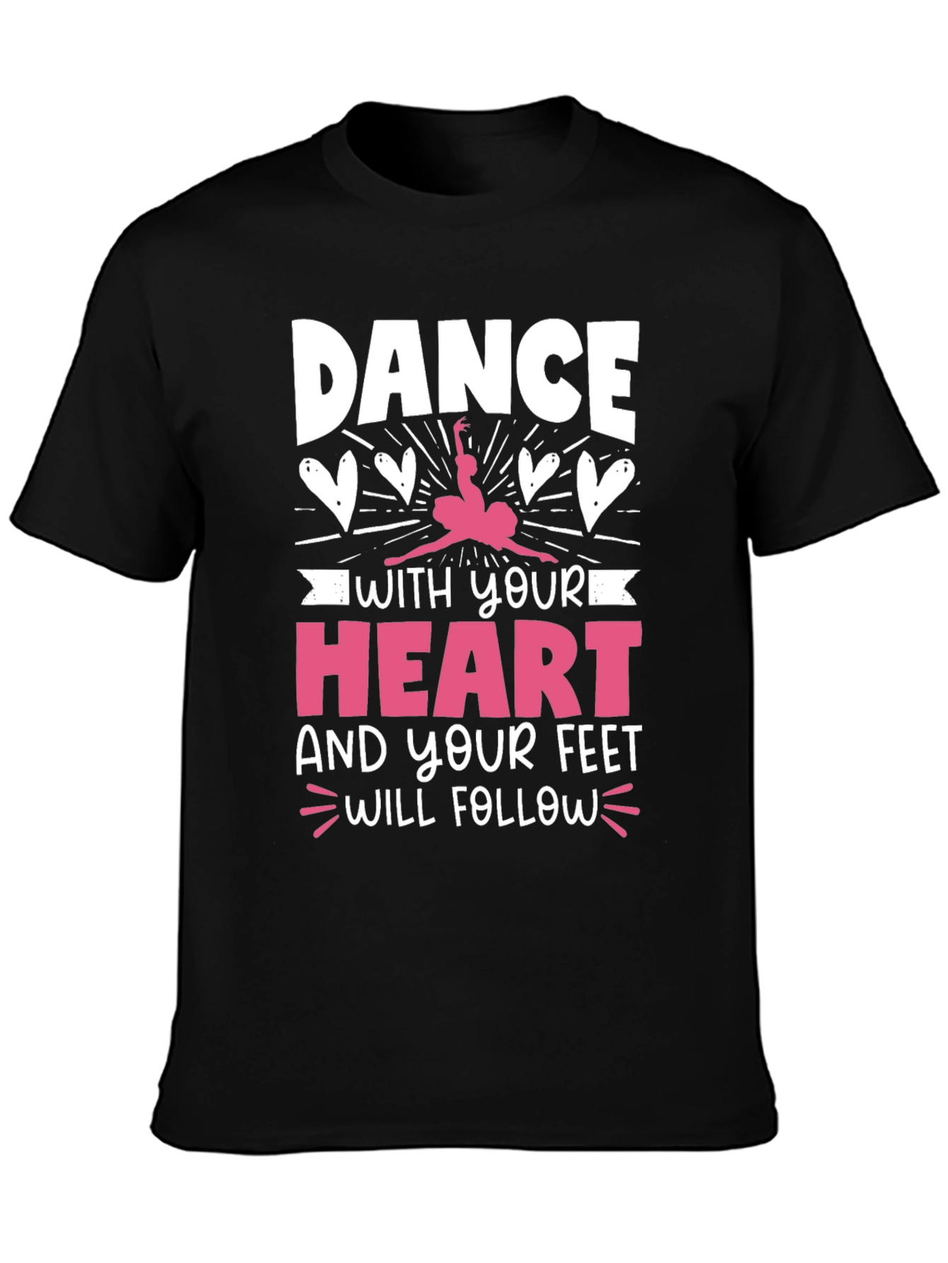 Dance with Your Heart Graphic Tee - Black