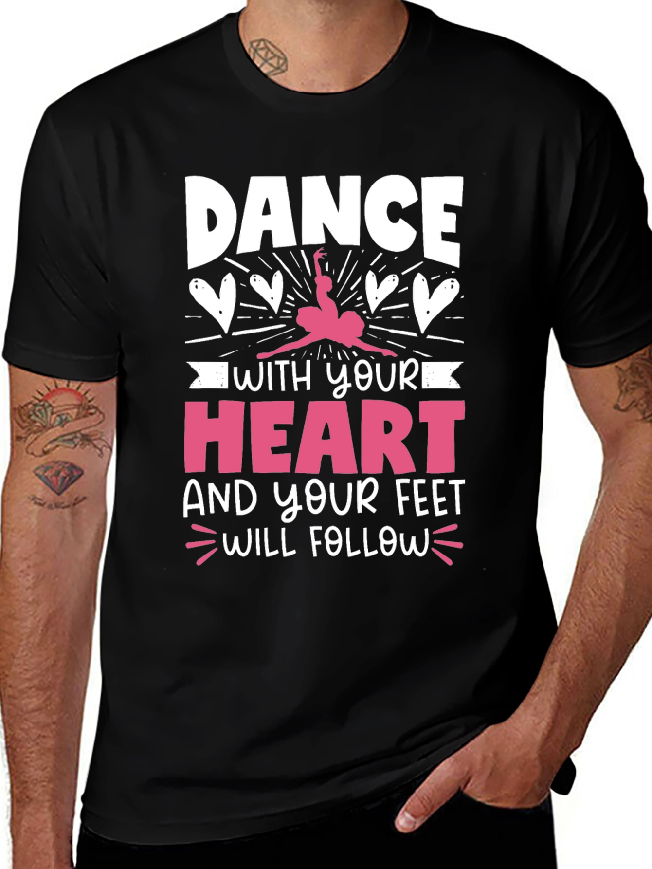 Dance with Your Heart Graphic Tee - Black