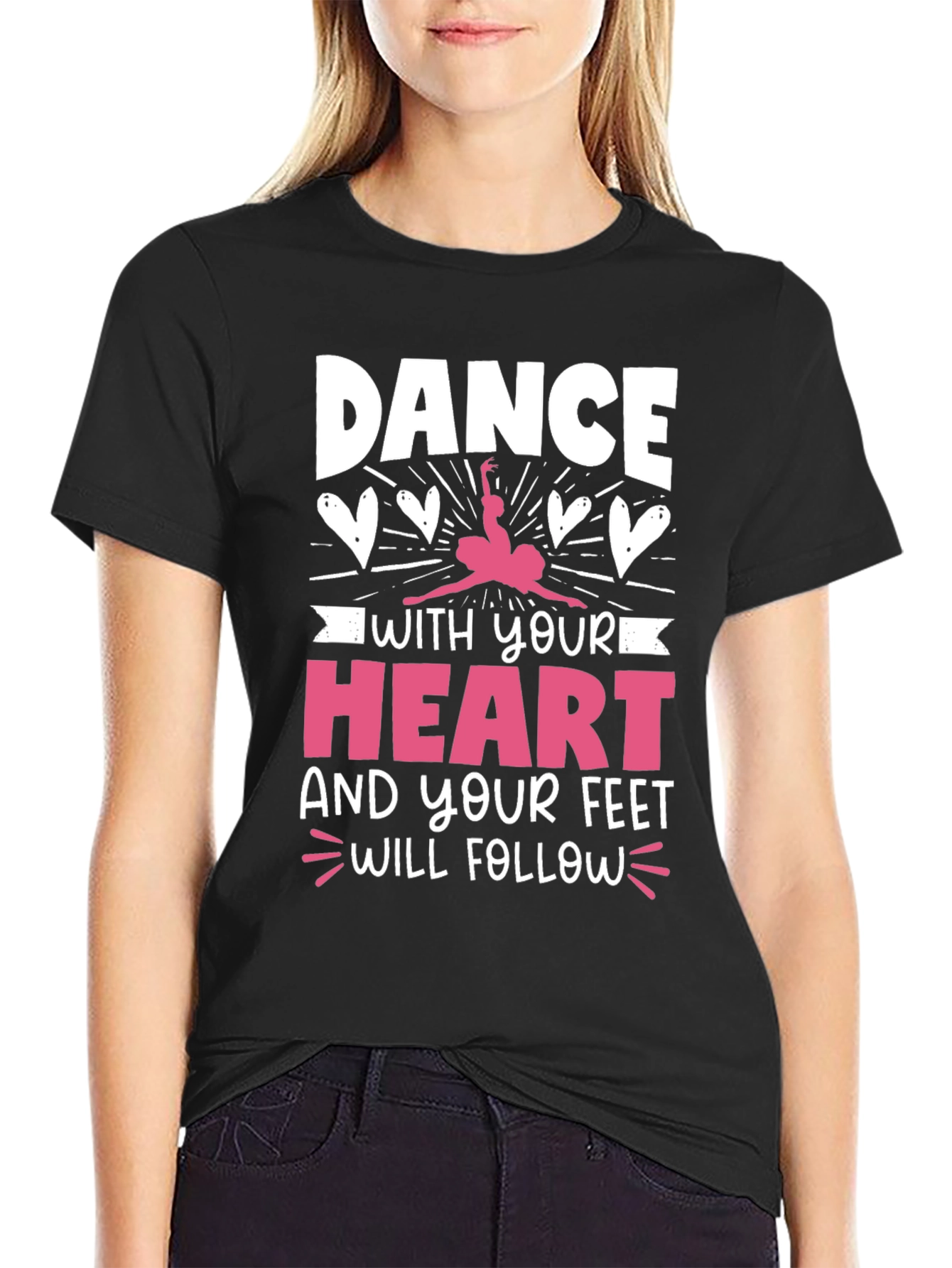 Dance with Your Heart Graphic Tee - Black