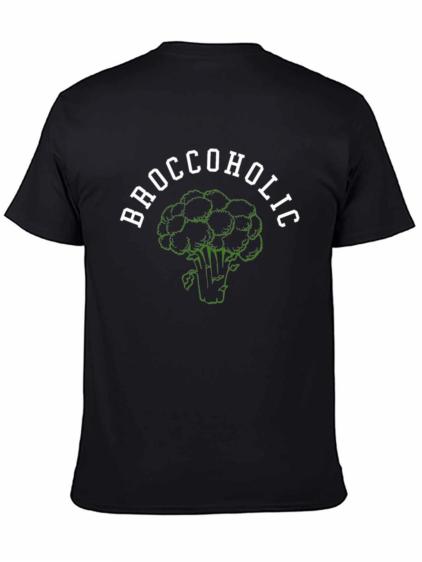 Broccoholic Black T-Shirt Funny Broccoli Lover Tee