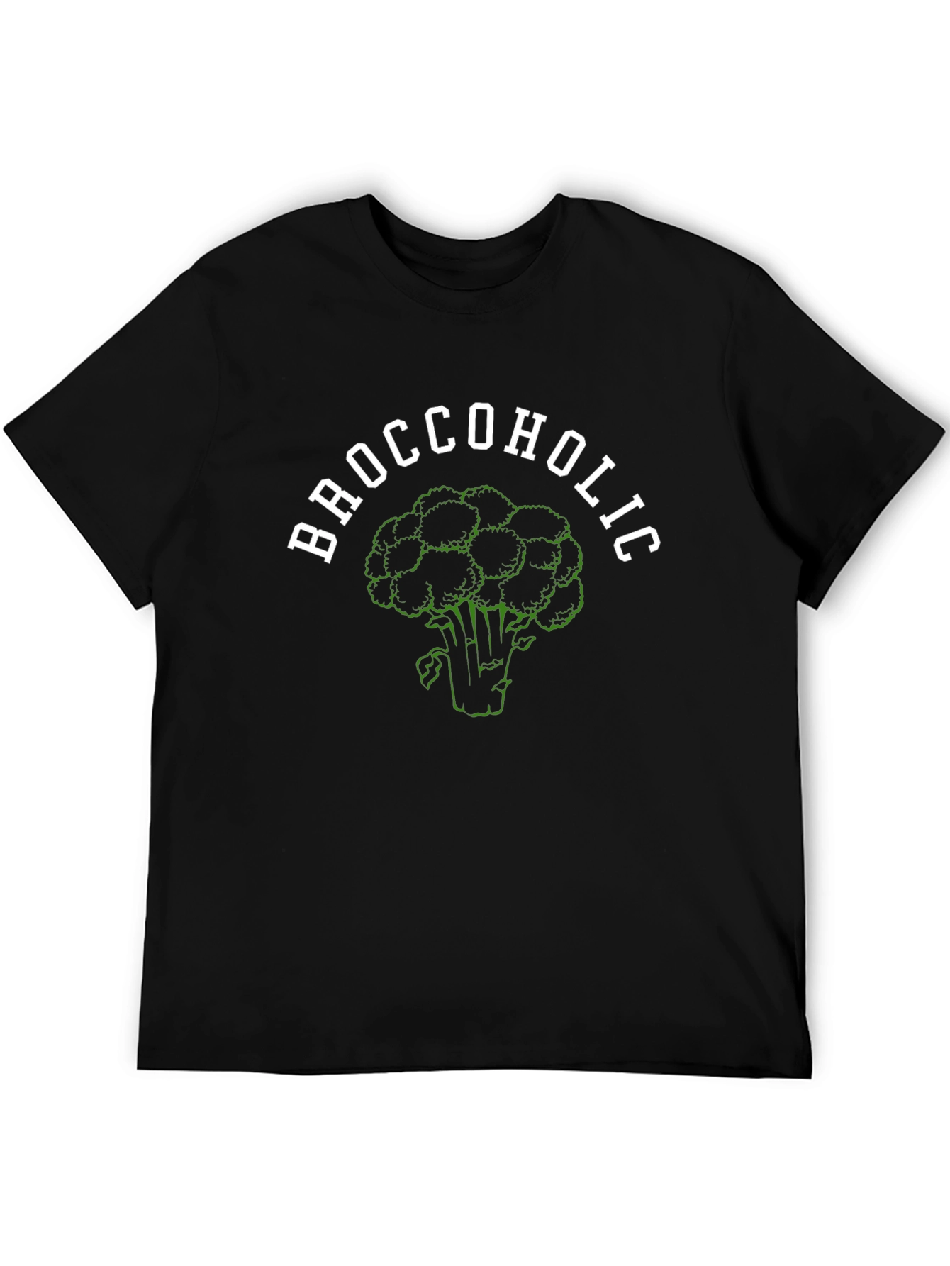 Broccoholic Black T-Shirt Funny Broccoli Lover Tee