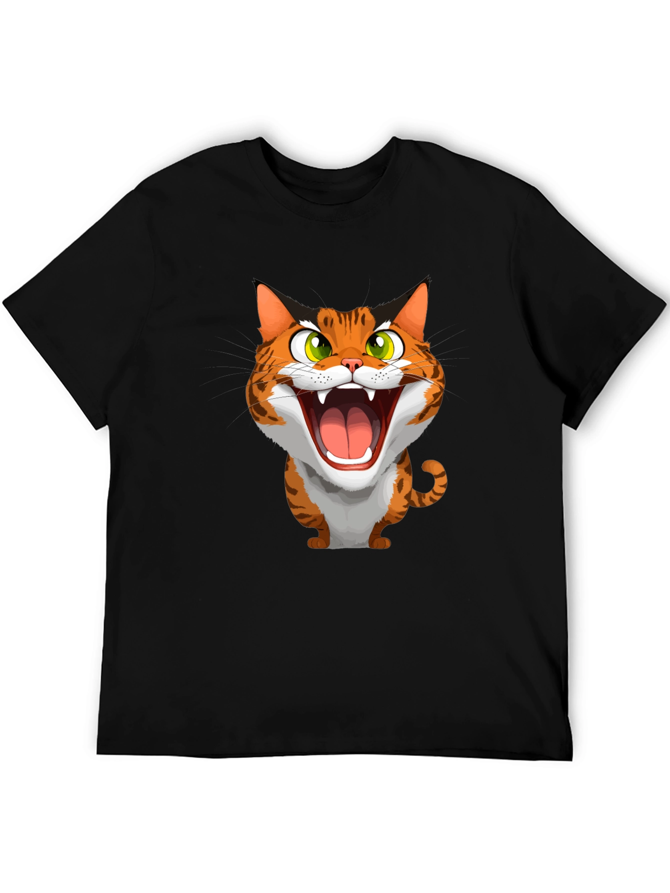 Roaring Cat Graphic Tee - Funny Animal Shirt