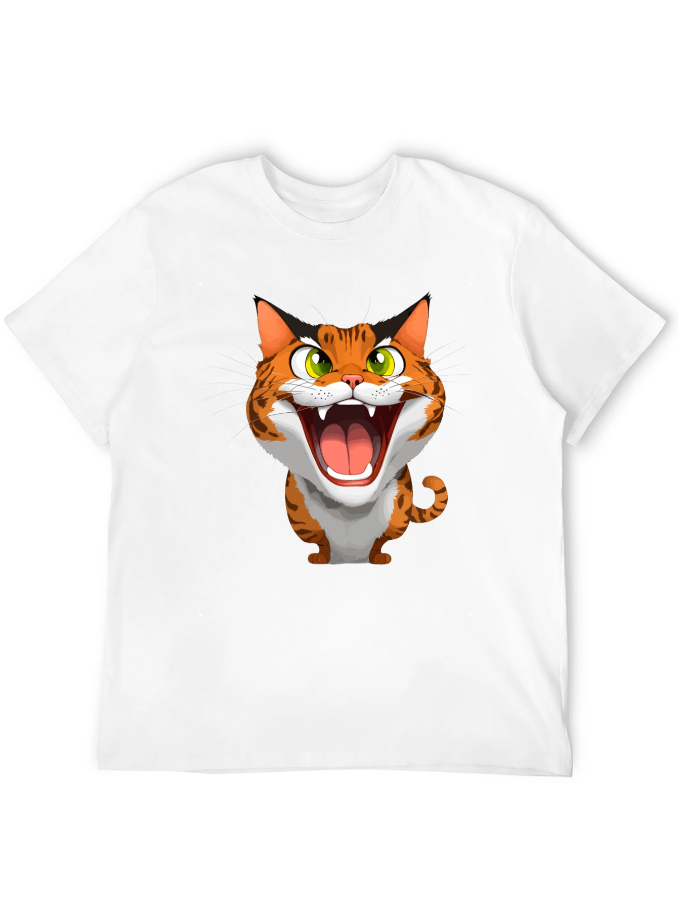 Roaring Cat Graphic Tee - Funny Animal Shirt