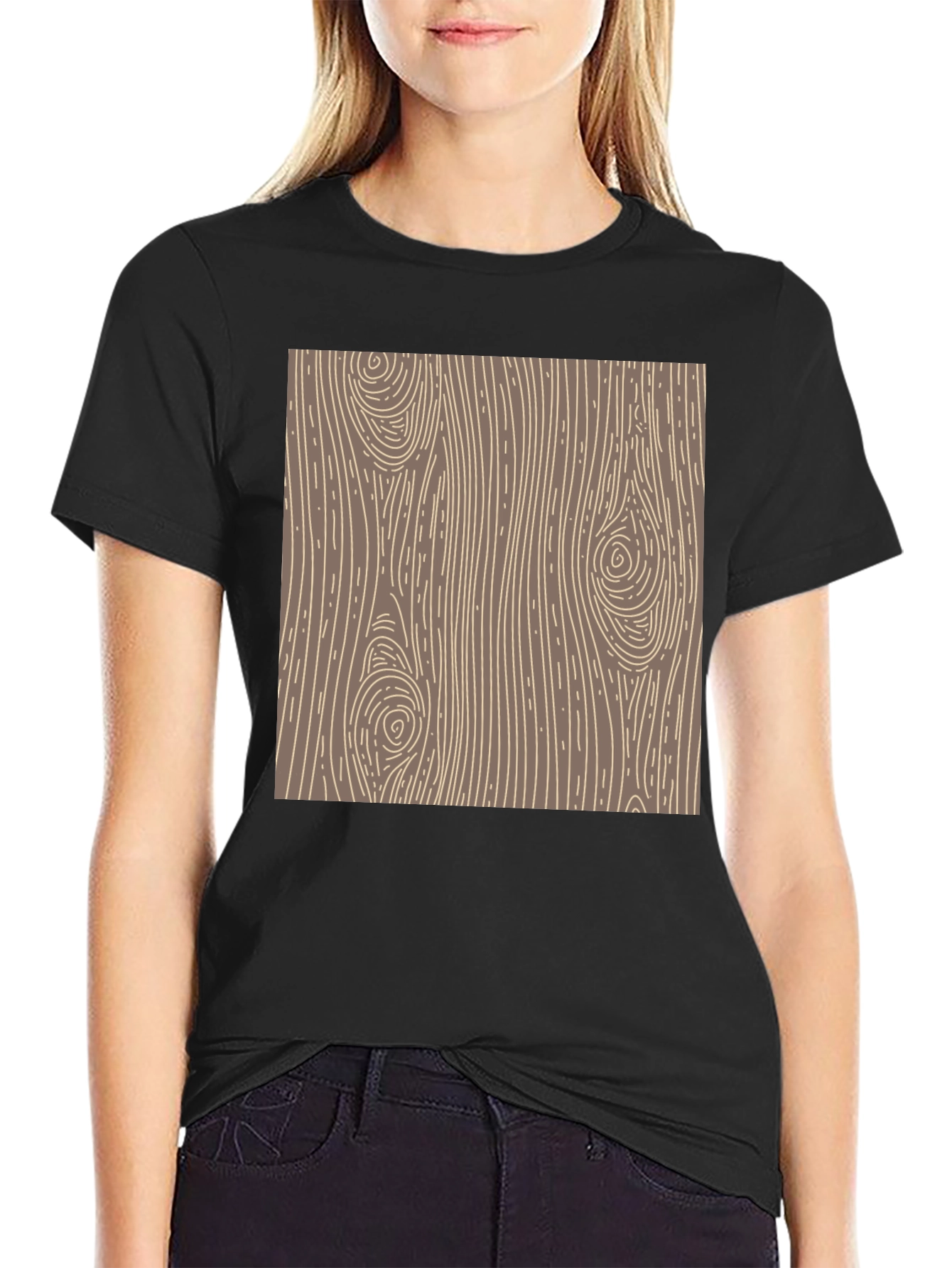 Wood Grain Graphic Tee - Classic Style