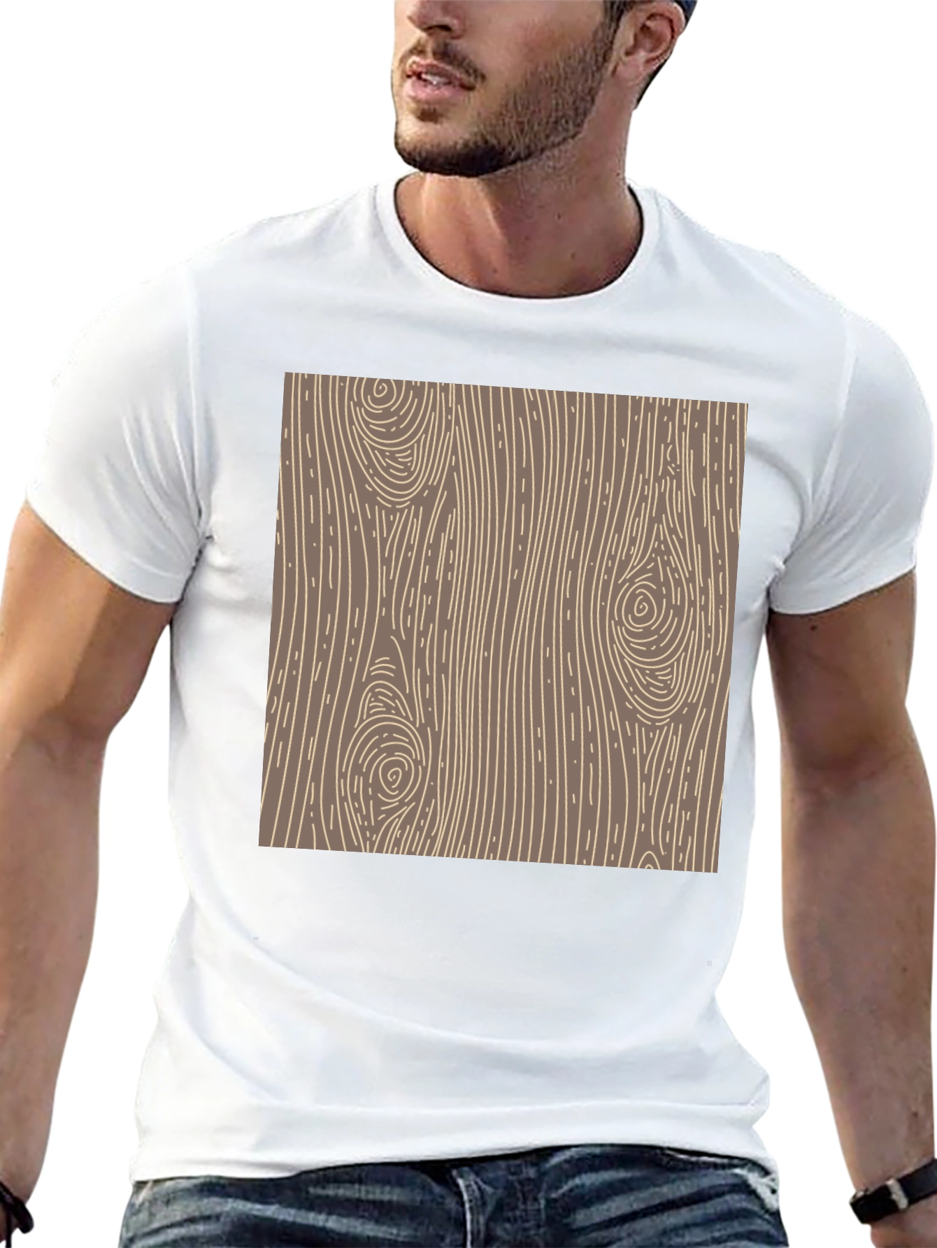 Wood Grain Graphic Tee - Classic Style