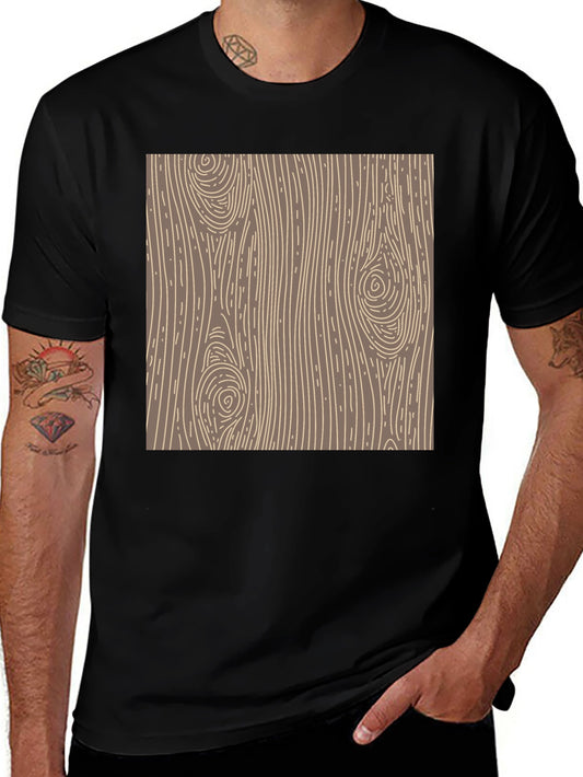 Wood Grain Graphic Tee - Classic Style