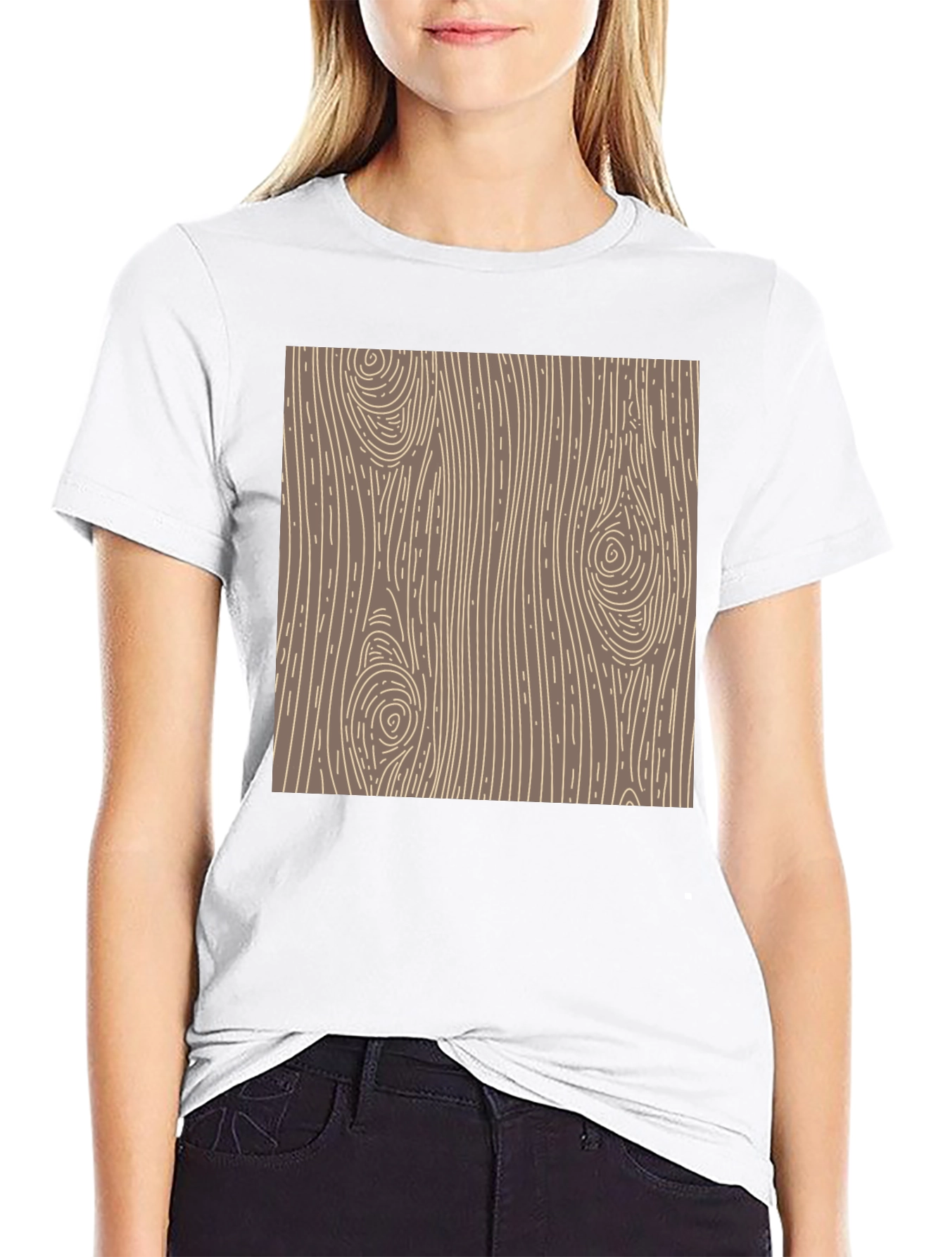 Wood Grain Graphic Tee - Classic Style