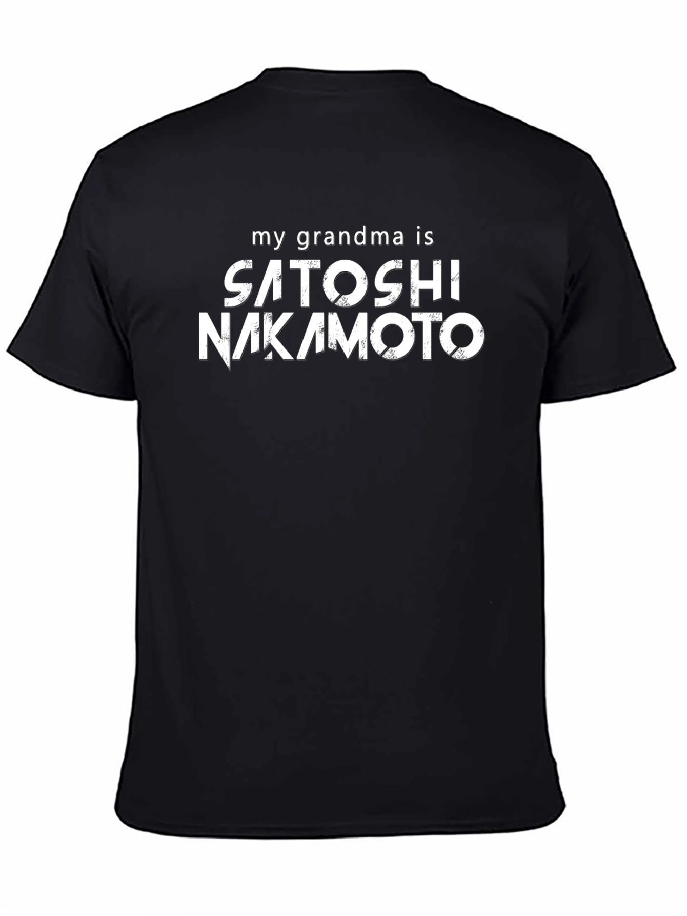 Satoshi Nakamoto Grandma Black Cotton T-Shirt