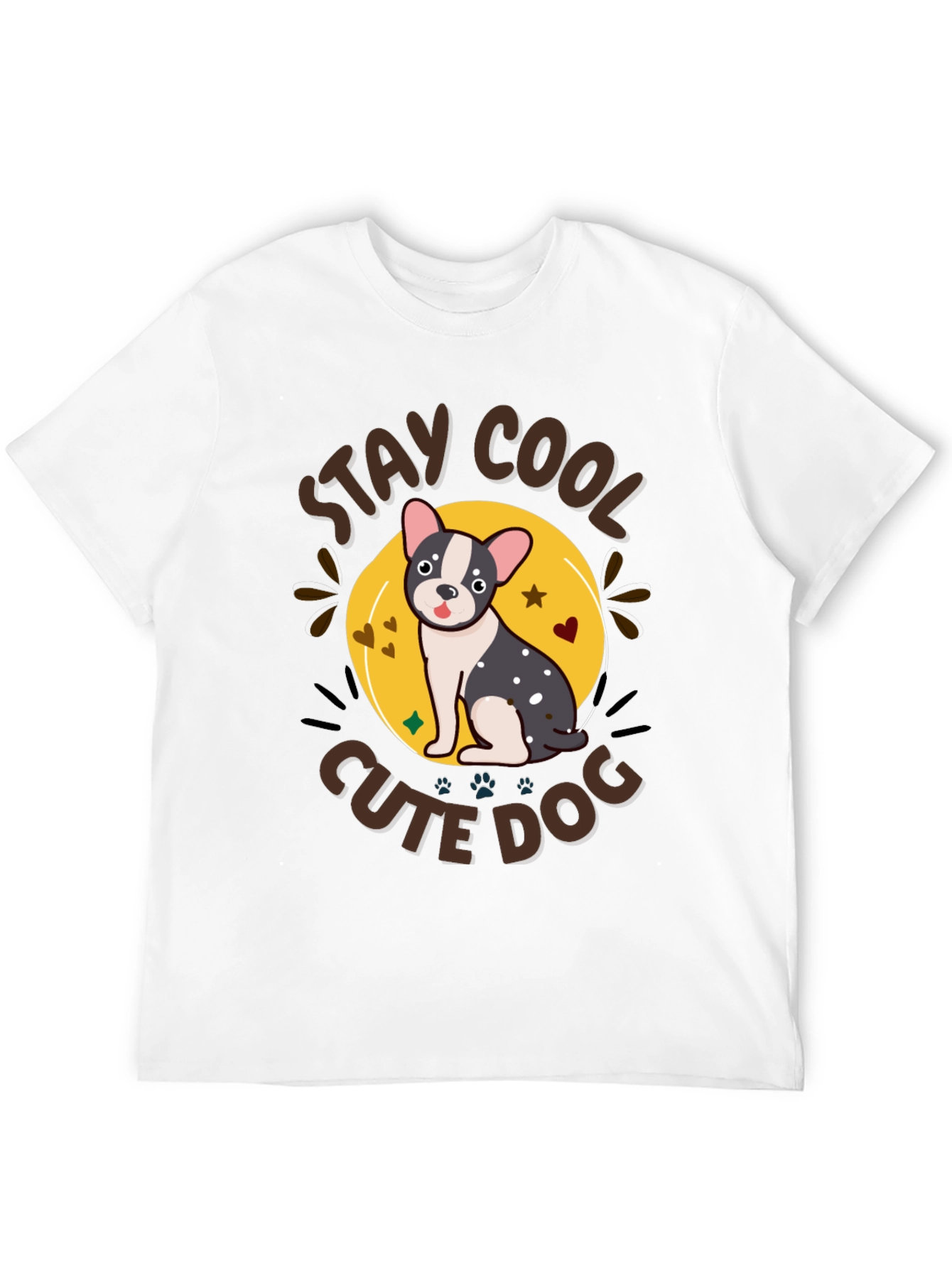 Stay Cool Cute Dog Graphic T-Shirt