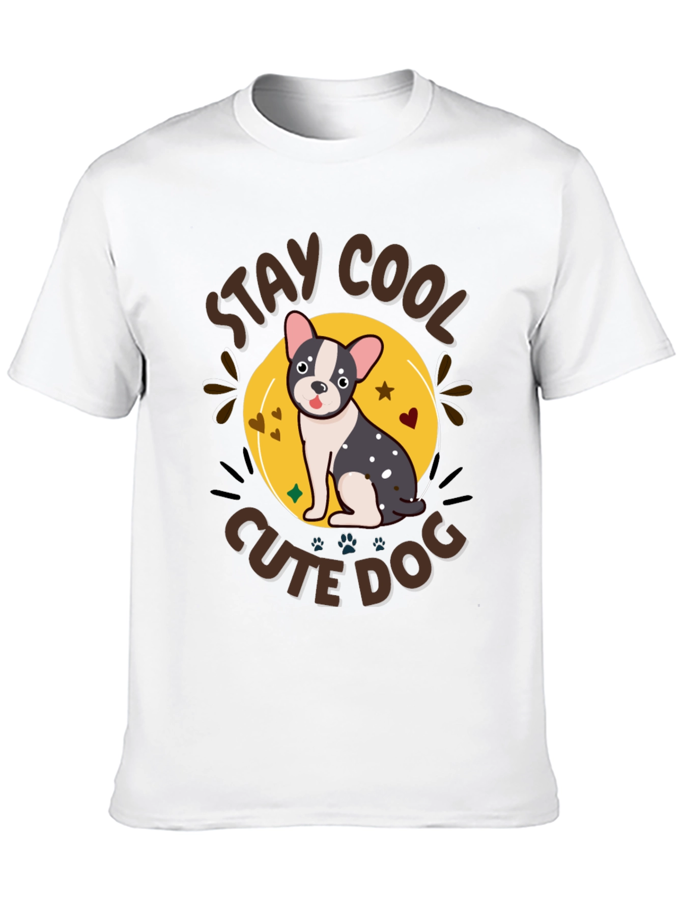 Stay Cool Cute Dog Graphic T-Shirt