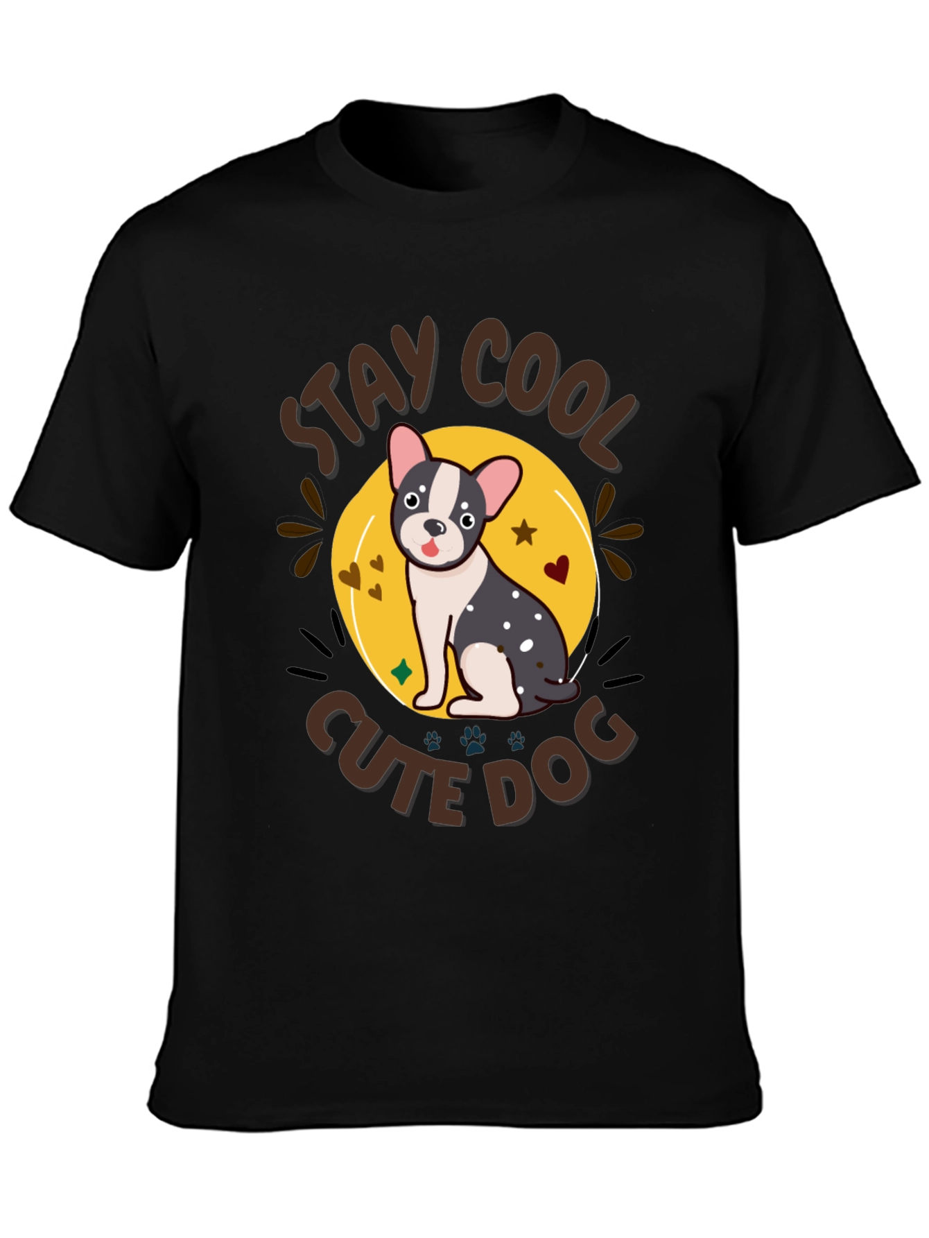Stay Cool Cute Dog Graphic T-Shirt