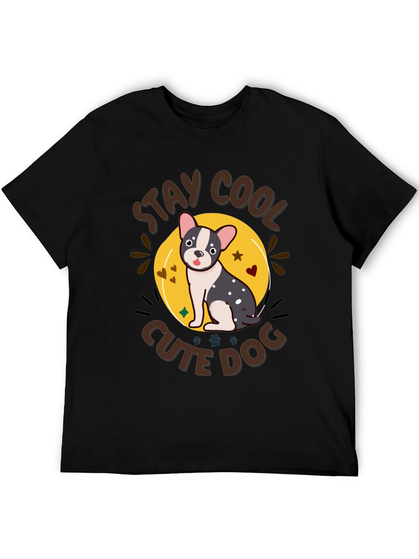Stay Cool Cute Dog Graphic T-Shirt