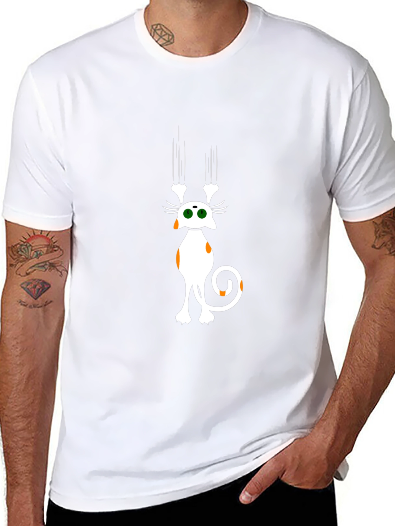 Cat Scratch T-Shirt - Funny Graphic Tee