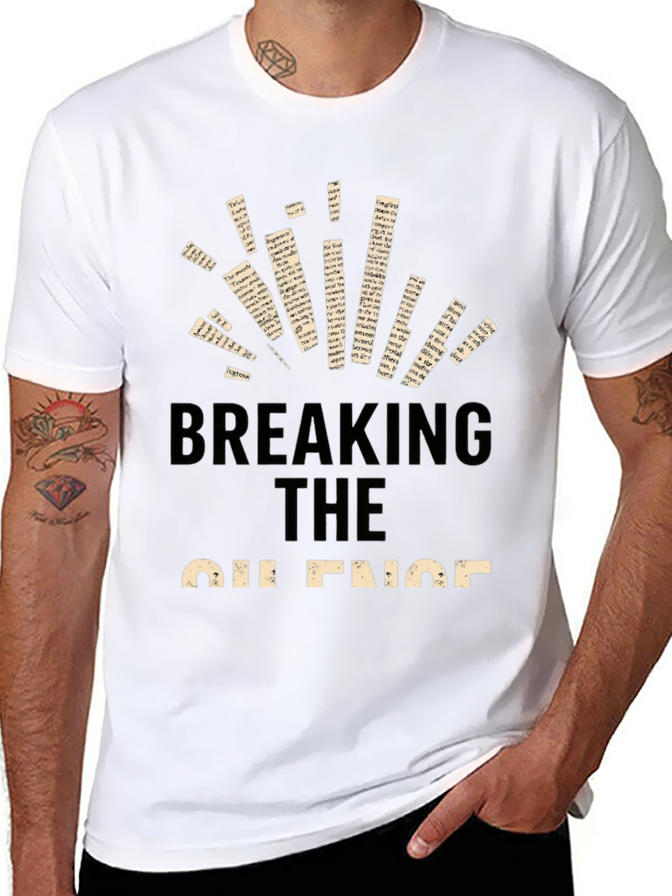 Breaking The Silence Graphic Print Black Tee