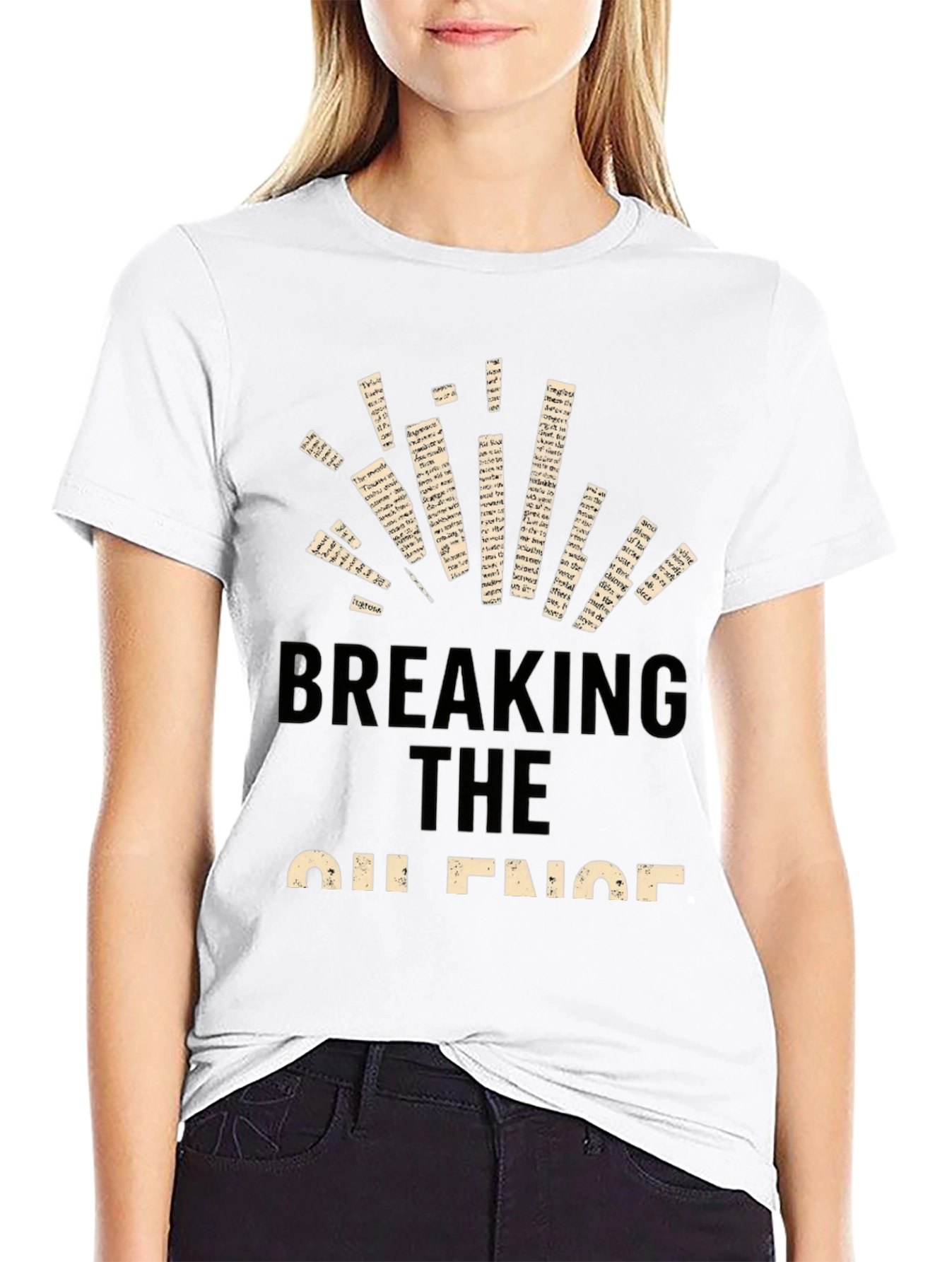 Breaking The Silence Graphic Print Black Tee
